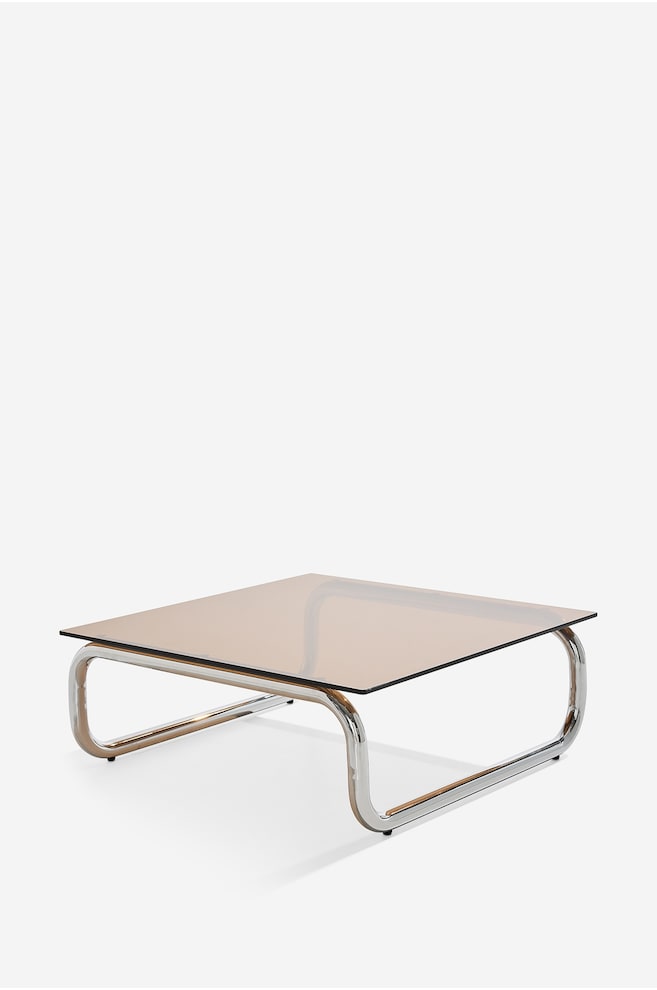 Lulu Couchtisch - Braunglas/chrom/Glas/chrom - 1