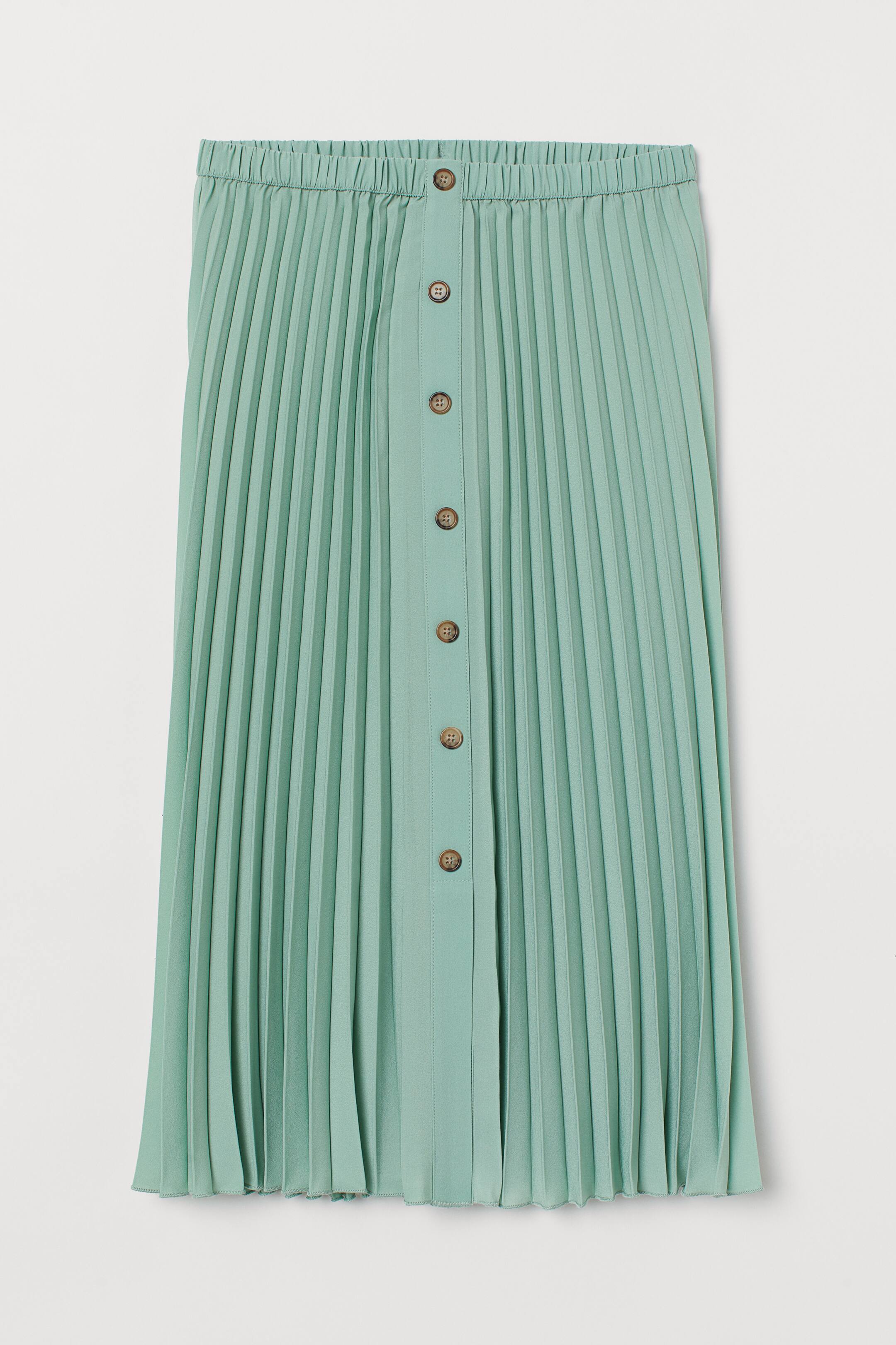 Pleated skirt Mint green Ladies H&M HK