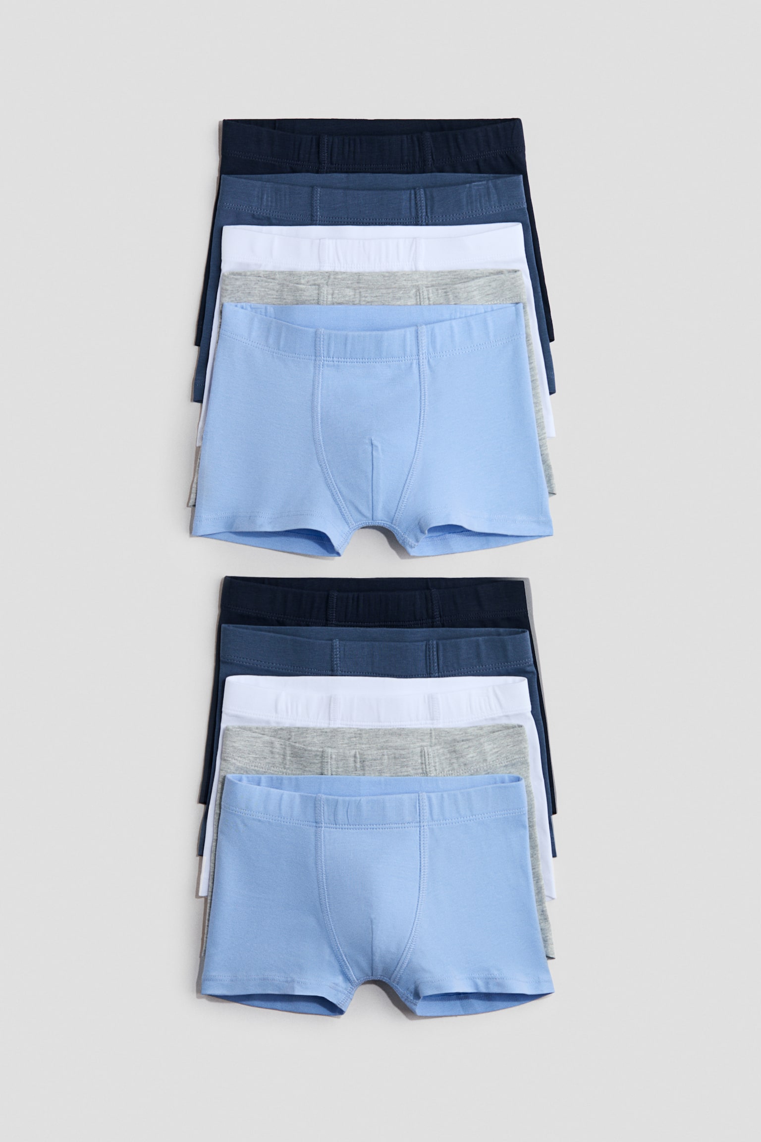Boxer in cotone 10 pezzi - Azzurro/grigio chiaro mélange