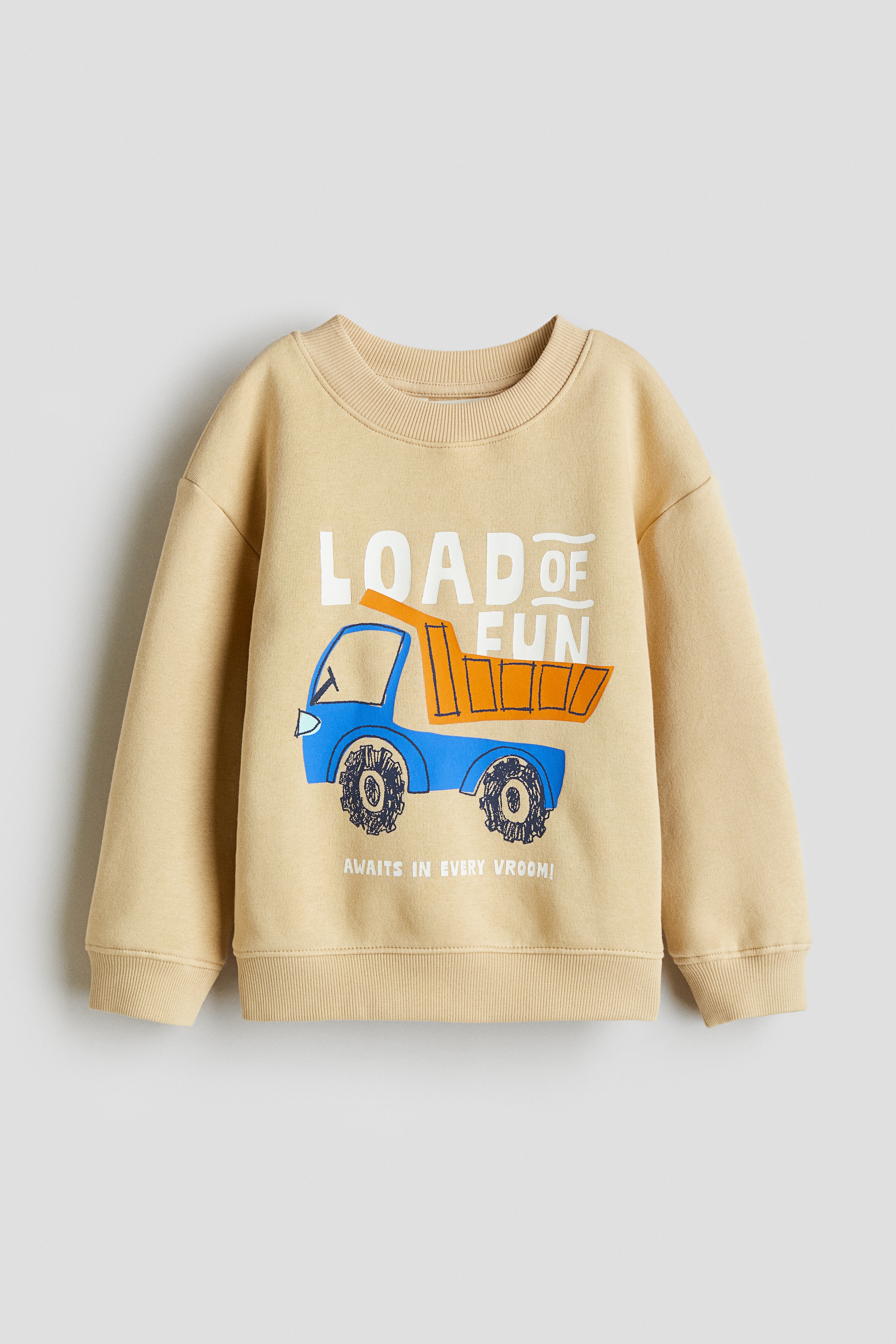 Sweater - Yellow/Load Of Fun/Yellow/Little Bro/Cream/Big Bro/Cream/Navy blue stripe/Light grey marle/Sports/Light blue/Together/Cream/Dinosaurs/Blue/Cars/Blue/Stegosaurus/Turquoise/Trucks/Dark red/Paris