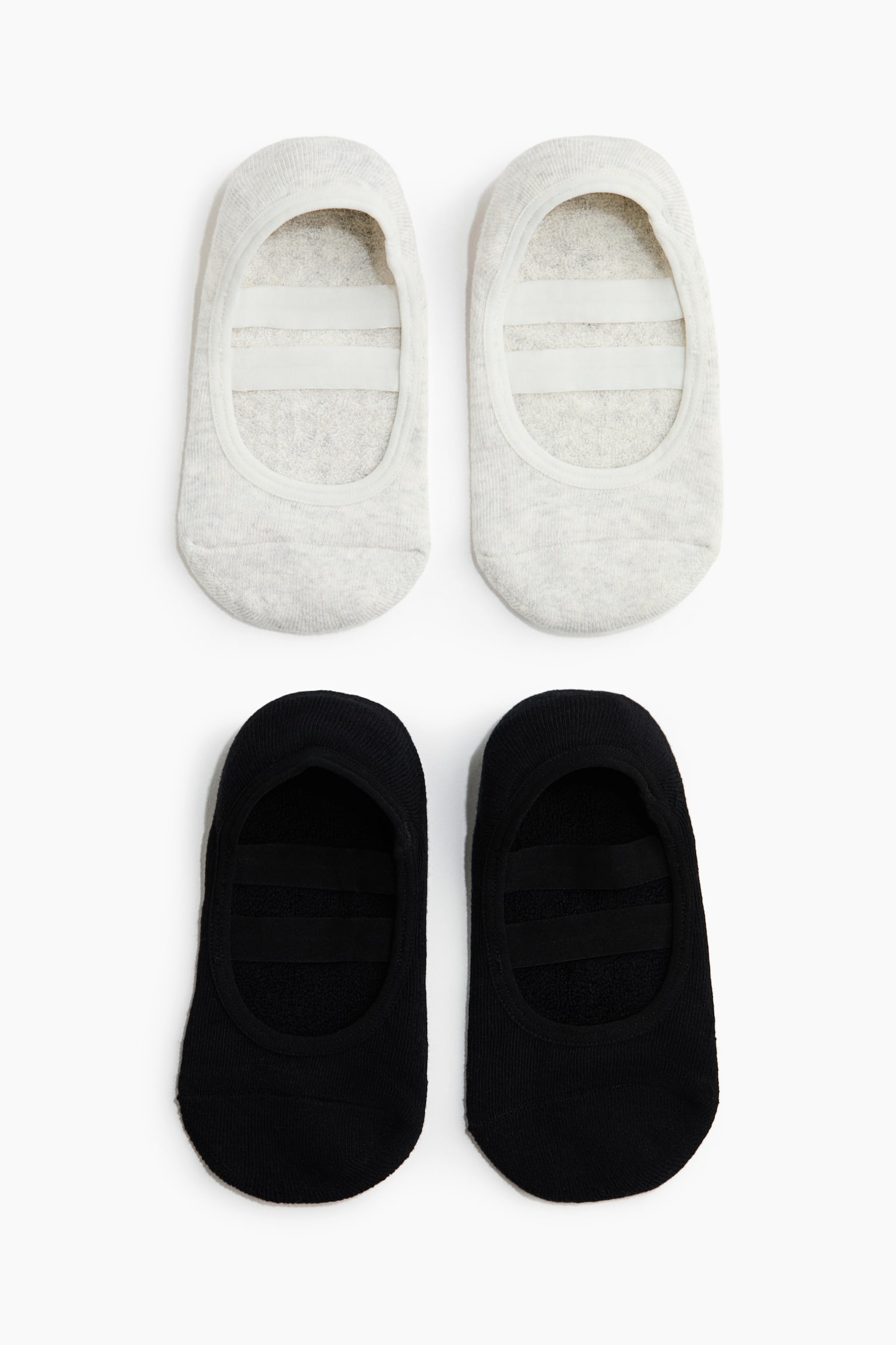 2-pack Pilates socks - Black/Light grey marl