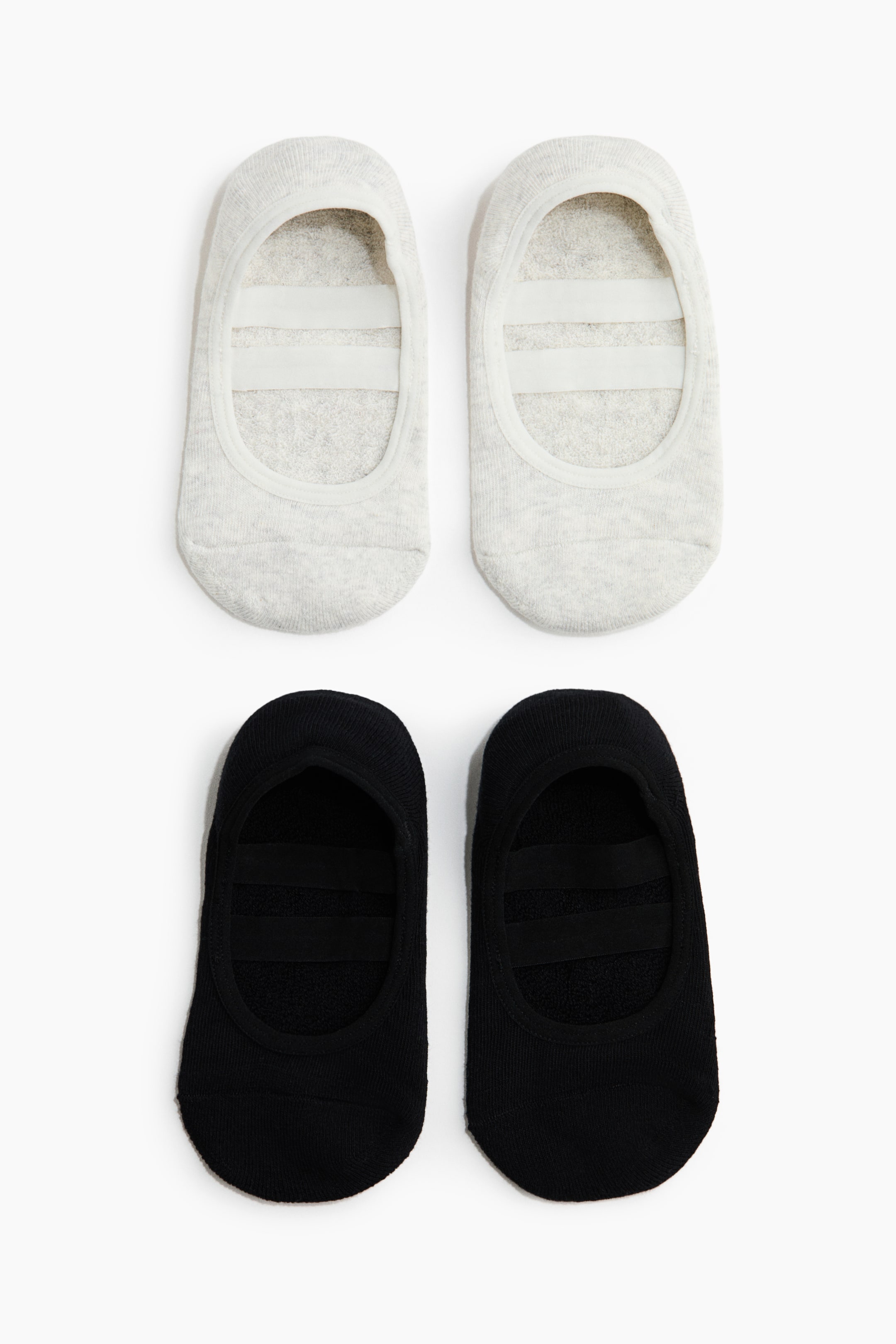 View larger image: 2-pack Pilates socks - Black/Light grey marl - Ladies | H&M 1