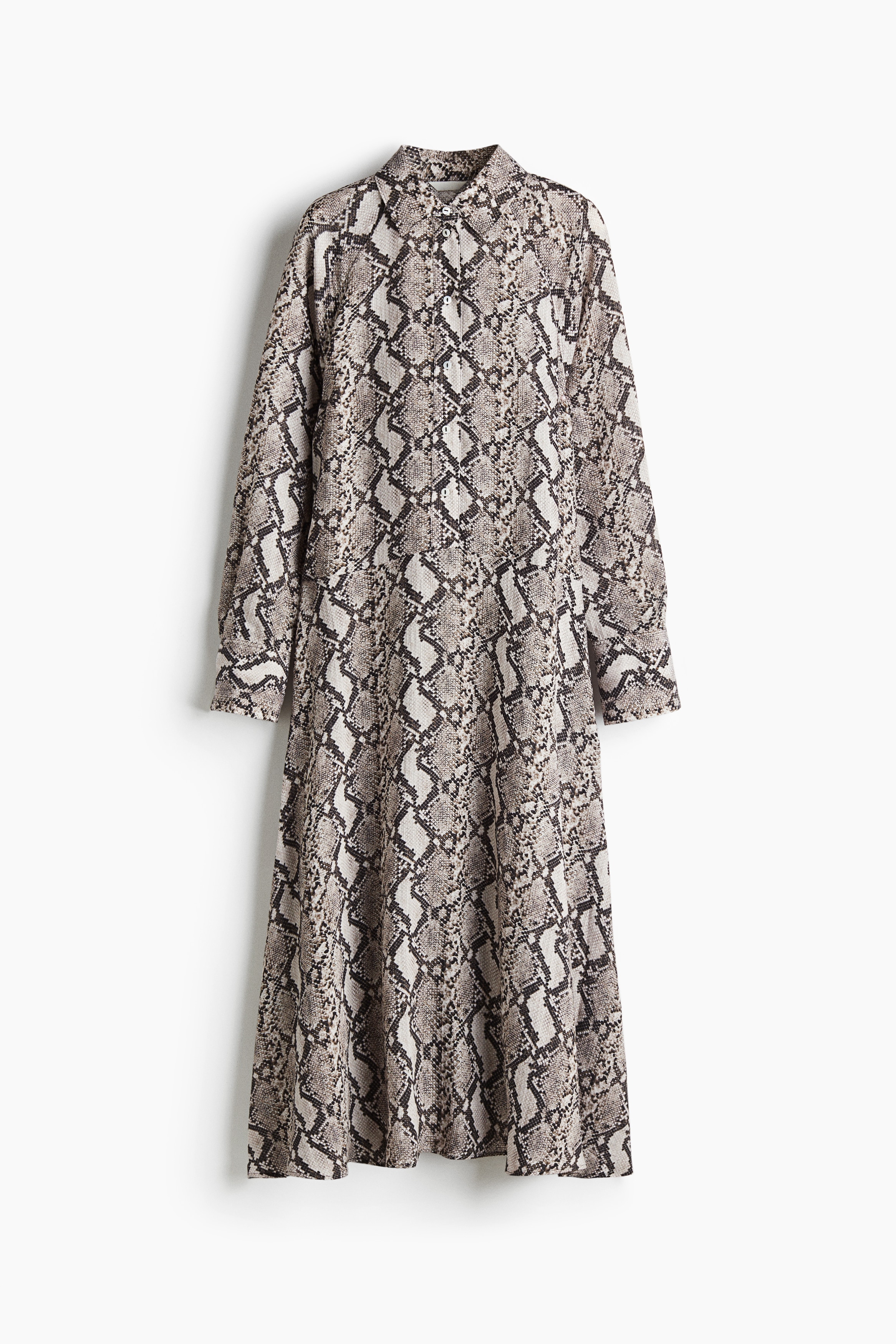 Long Shirt Dress - Gray/snakeskin pattern