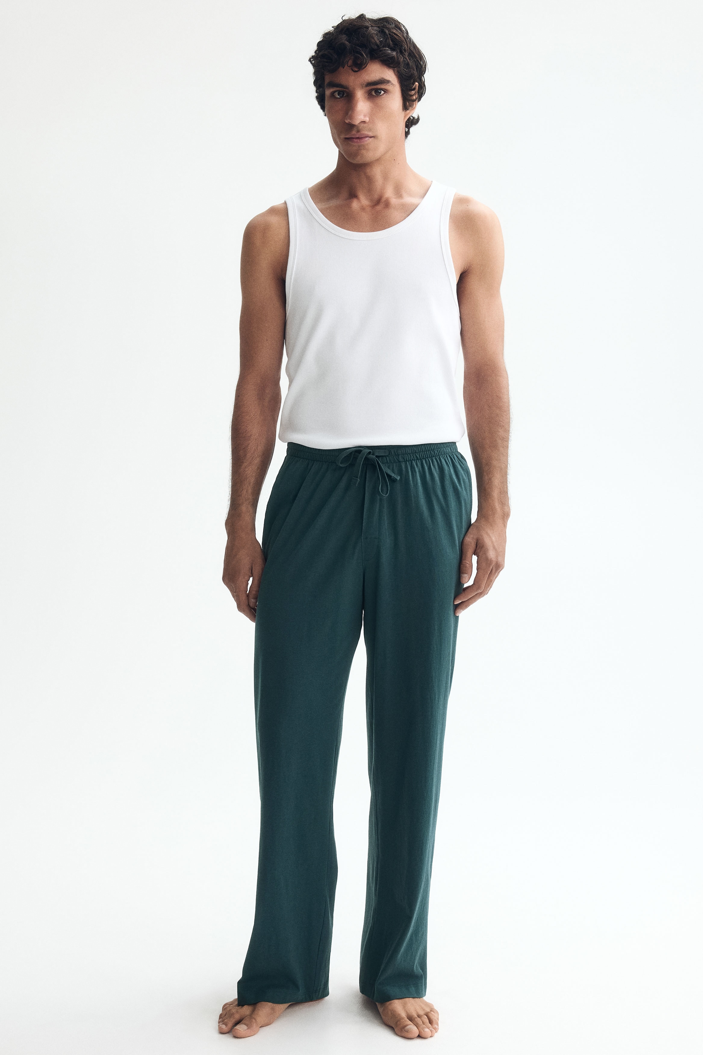 Relaxed-Fit Jersey Pants - Dark turquoise/Black
