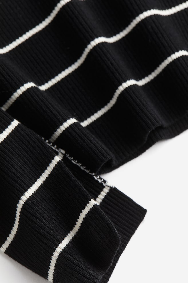 Rib-knit top - Black/White striped/White/Black striped/Blue marl/Khaki green/dc - 6