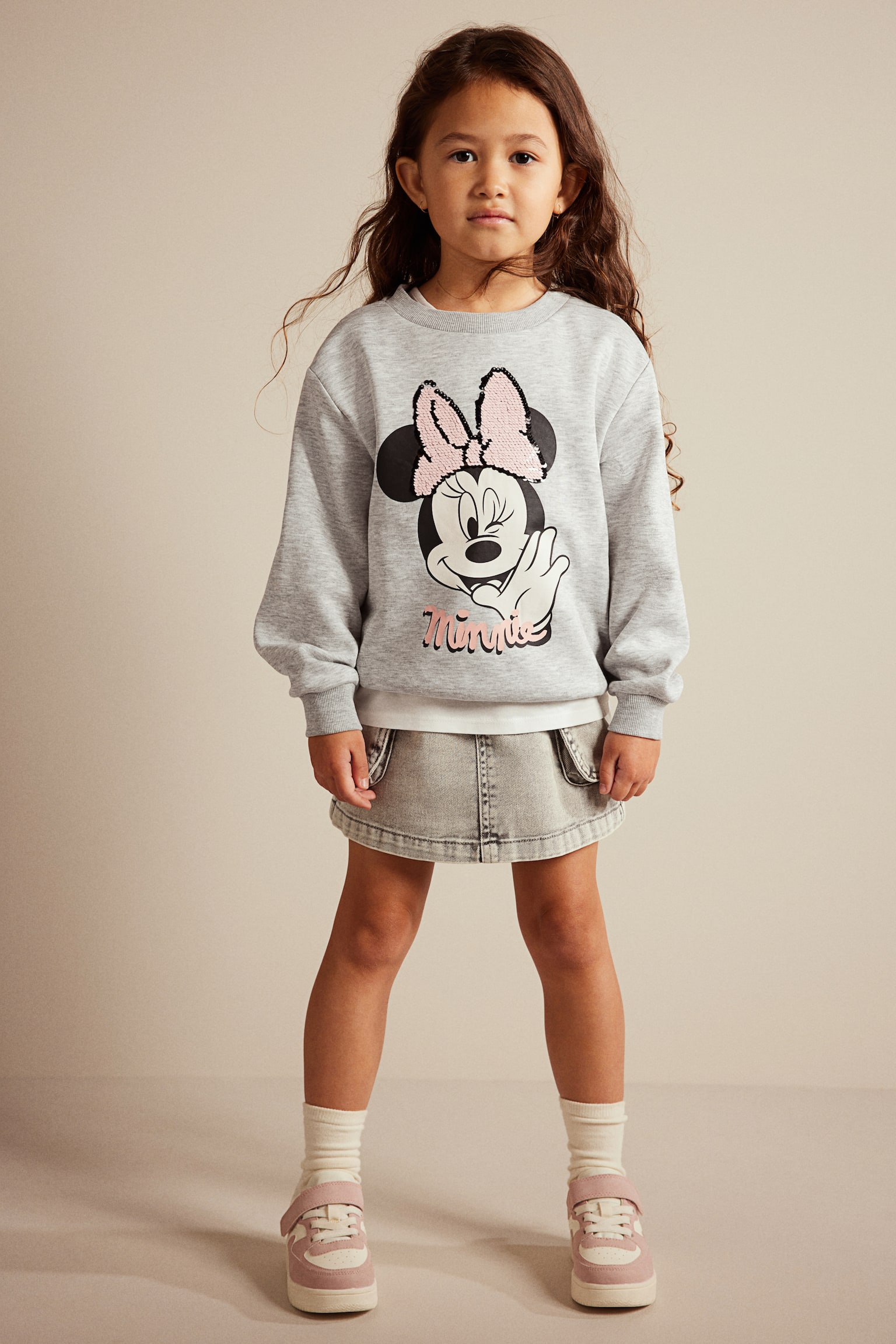 Print Sweater - Light grey marle/Minnie Mouse/Cream/Minnie Mouse/Light purple/Encanto/Light pink/Barbie/White/Frozen/Light pink/Frozen/Light pink/Barbie/Light beige/SmileyWorld®/Old rose/Minnie Mouse - 2