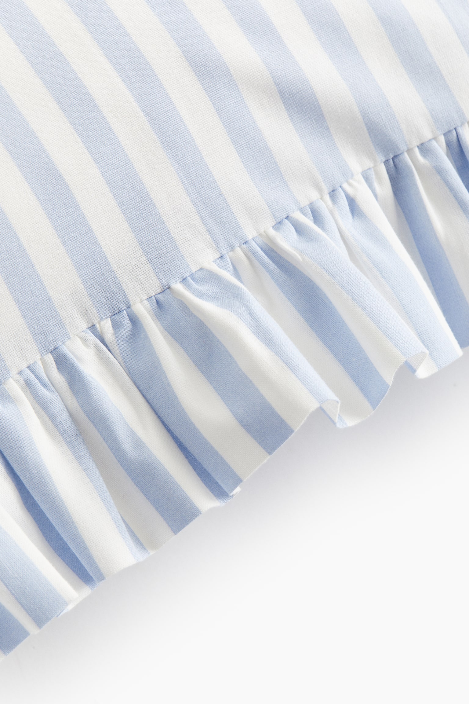 Frill-trimmed cotton pillowcase - Light blue/White striped/Mint green/Striped/Light greige/Striped/Light brown/Striped - 2