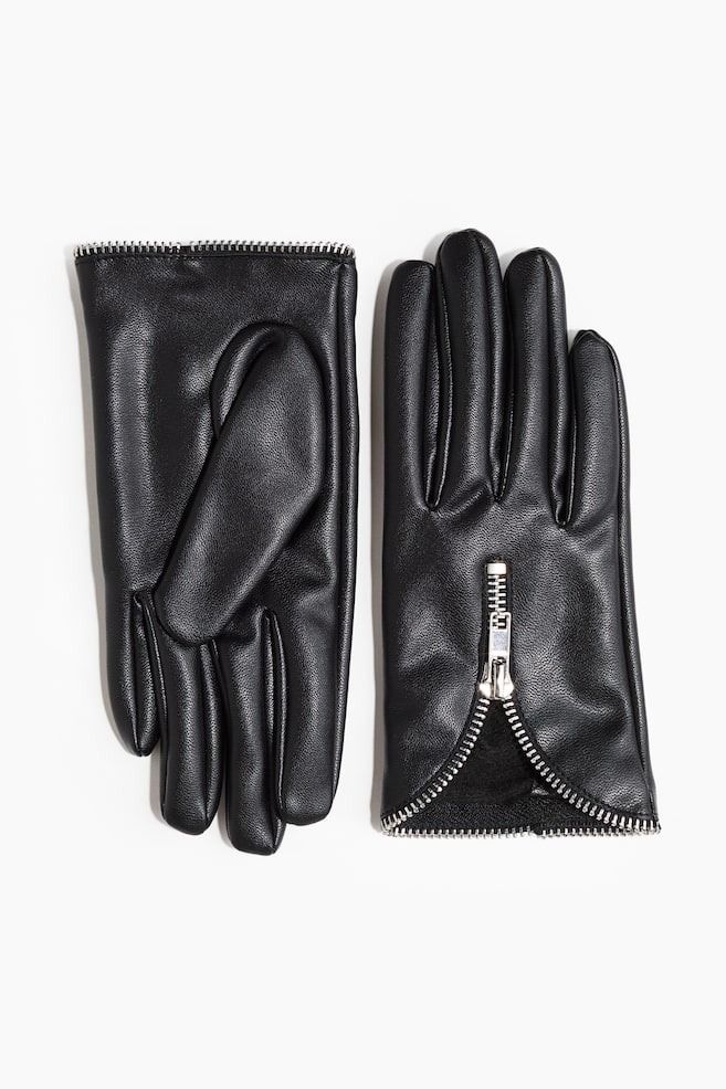 Zipped gloves - Black - 1