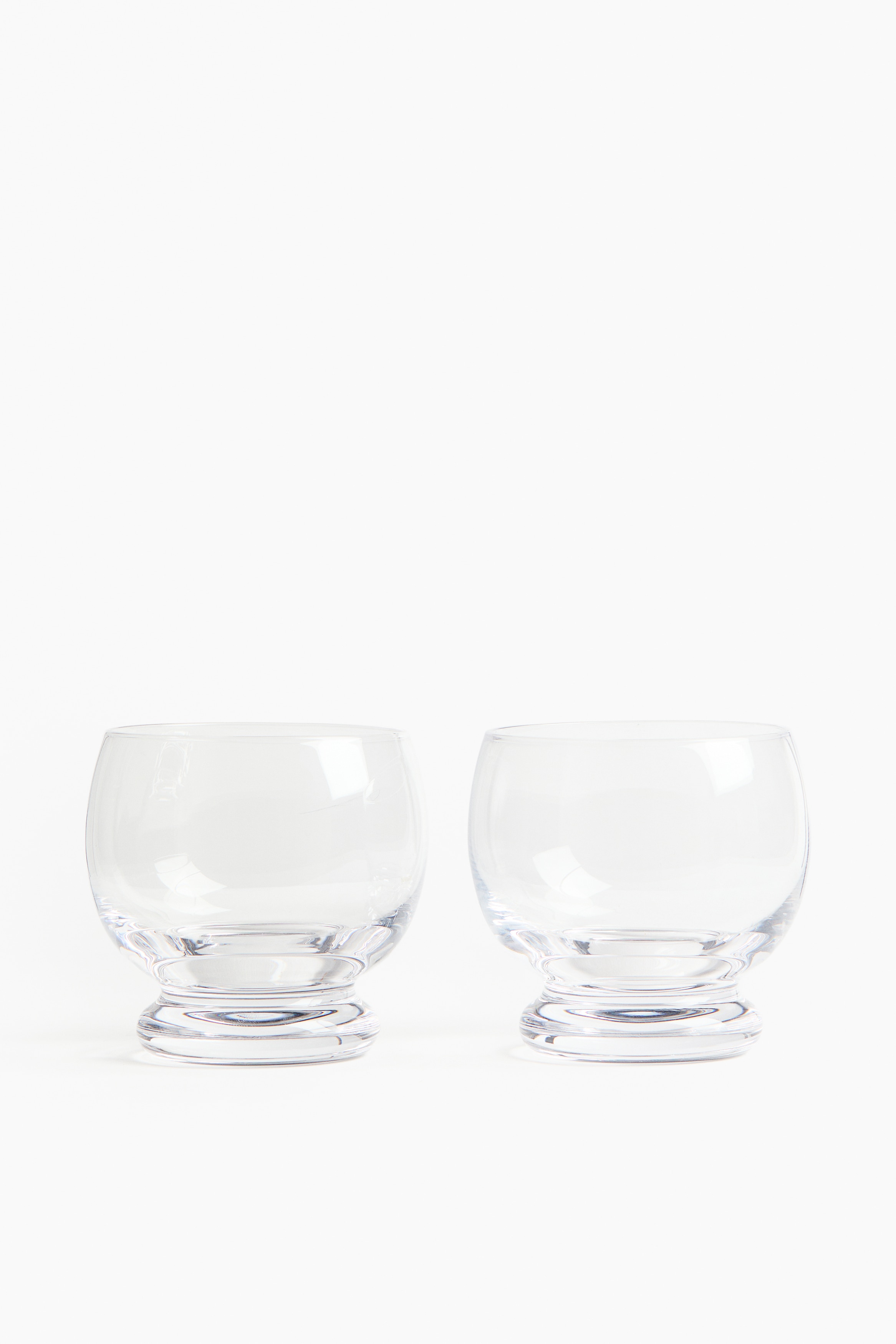 2-pak mundblæst drikkeglas - Transparent/Lys rosa/Transparent/Olivengrøn