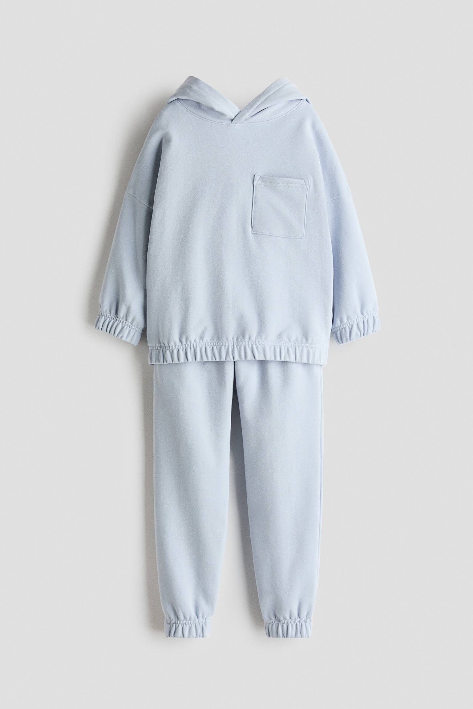 2-piece cotton sweatshirt set - Light dusty blue/Light beige/Dark beige/Khaki green - 1