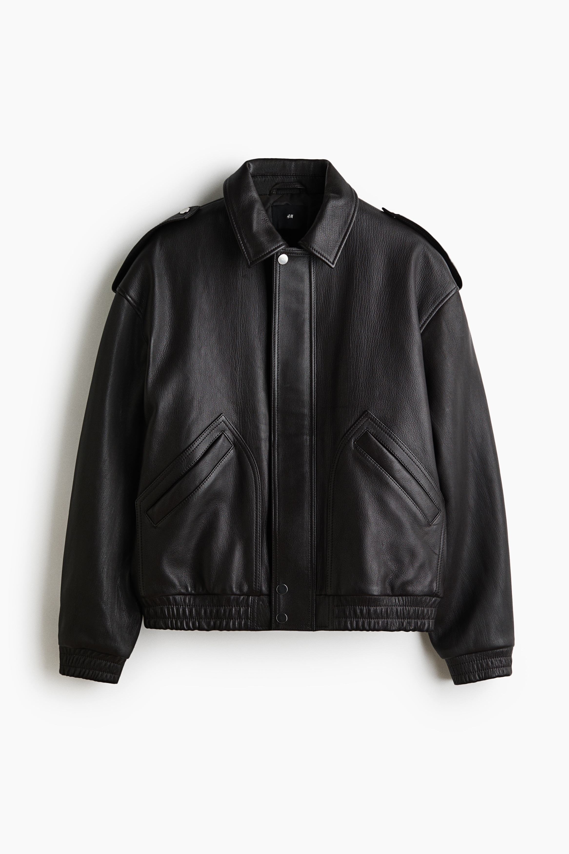 Leather blouson jacket - Dark brown