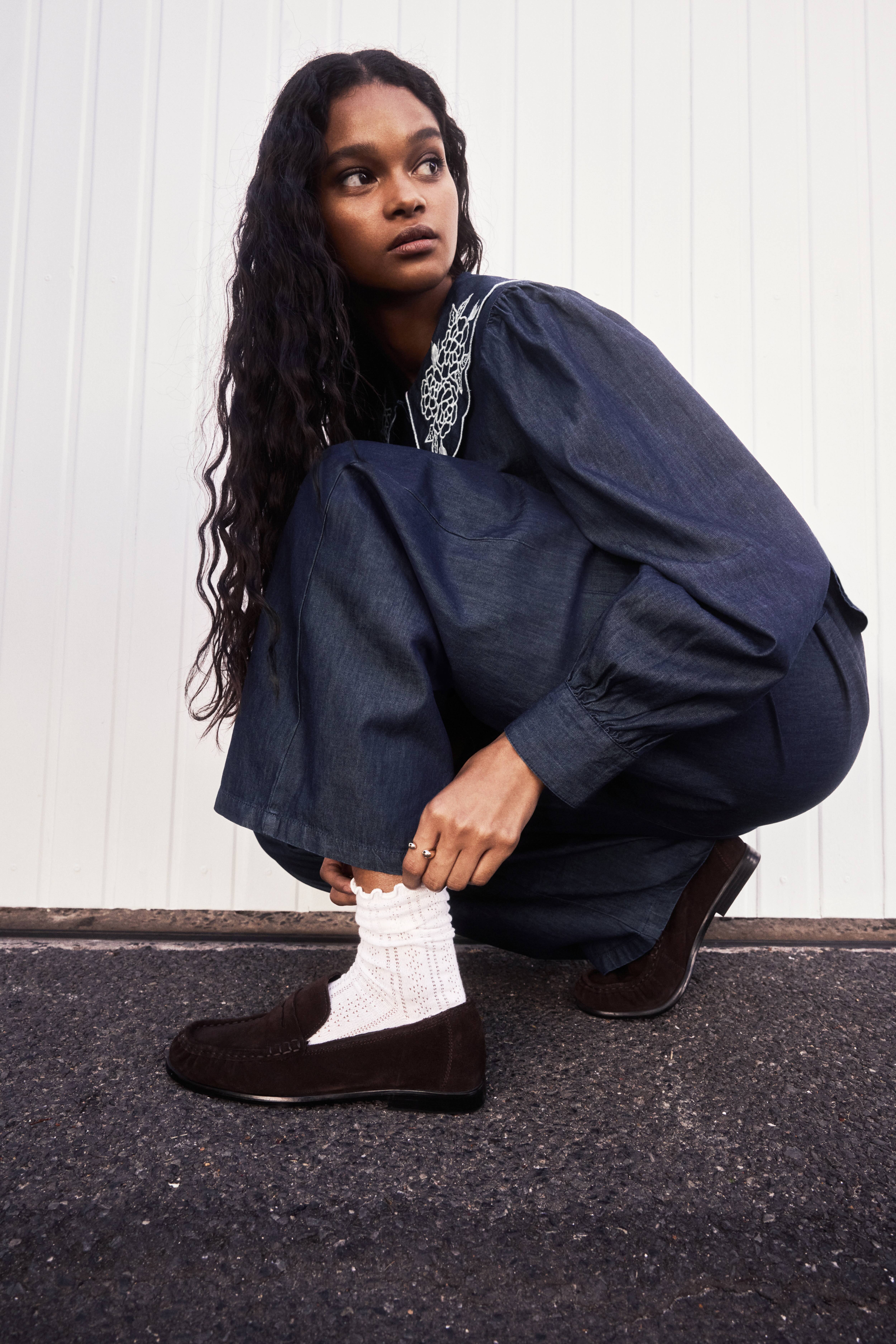 Denim Drawstring Pants