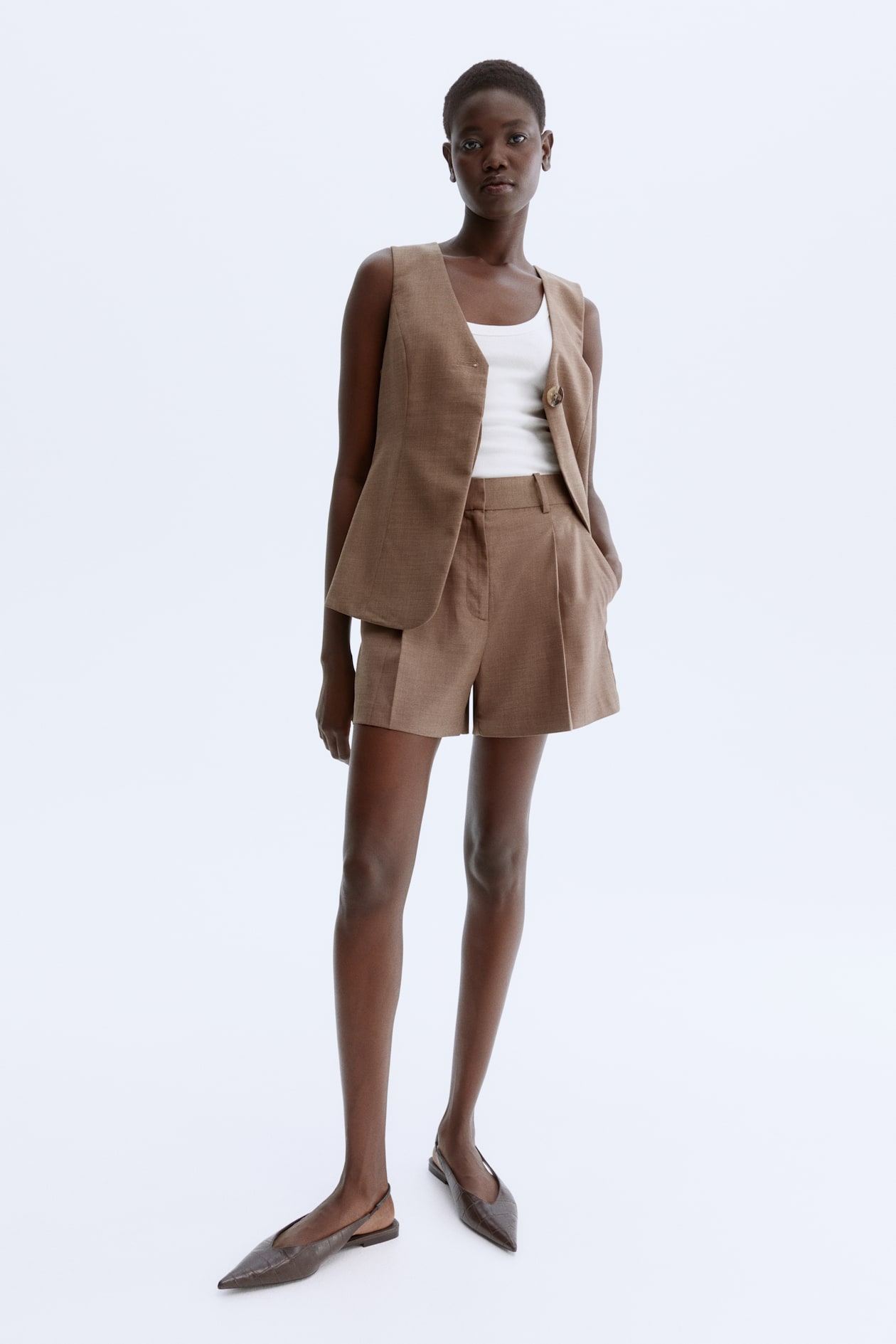 Pleat-Front Shorts