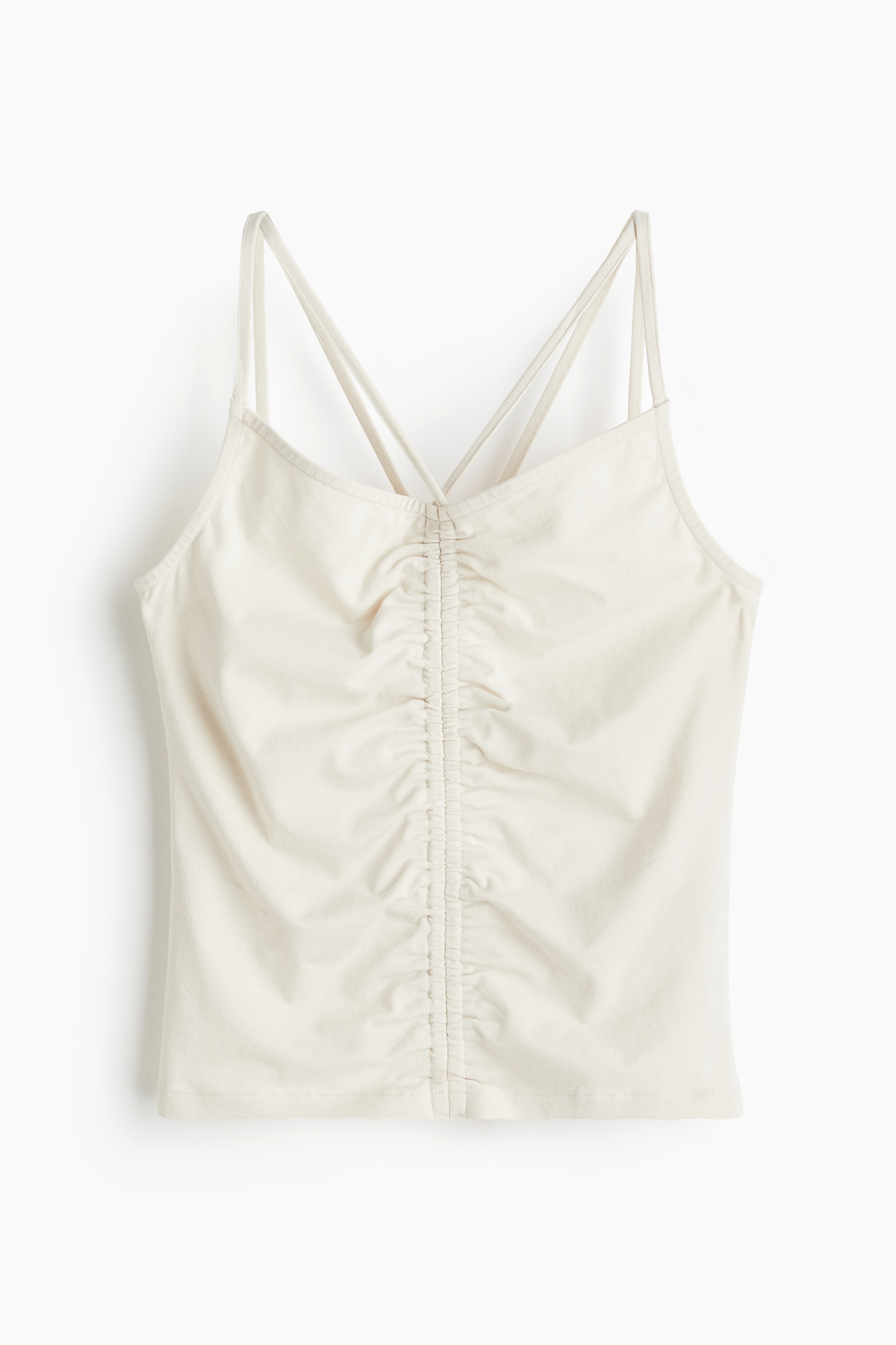 Draped strappy top - Cream/Black