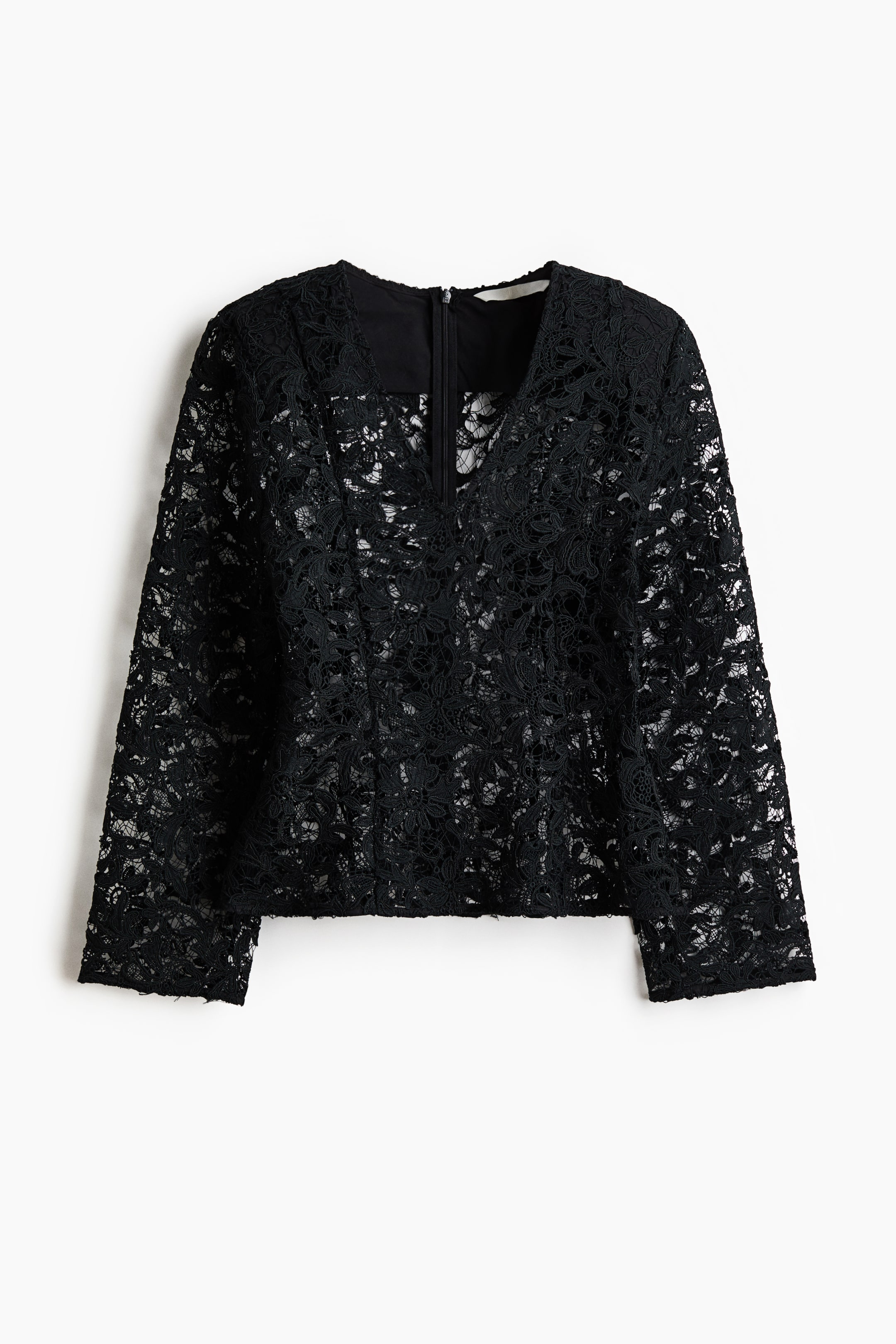 Ver imagen más grande: Top de encaje entallado - Negro - MUJER | H&M ES 4
