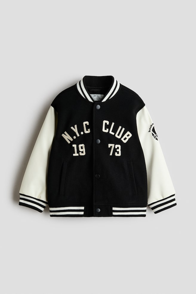 Motif-detail baseball jacket - Black/N.Y.C/Green/N.Y.C Club/Navy blue/New York City/Red/Athletics NY - 1