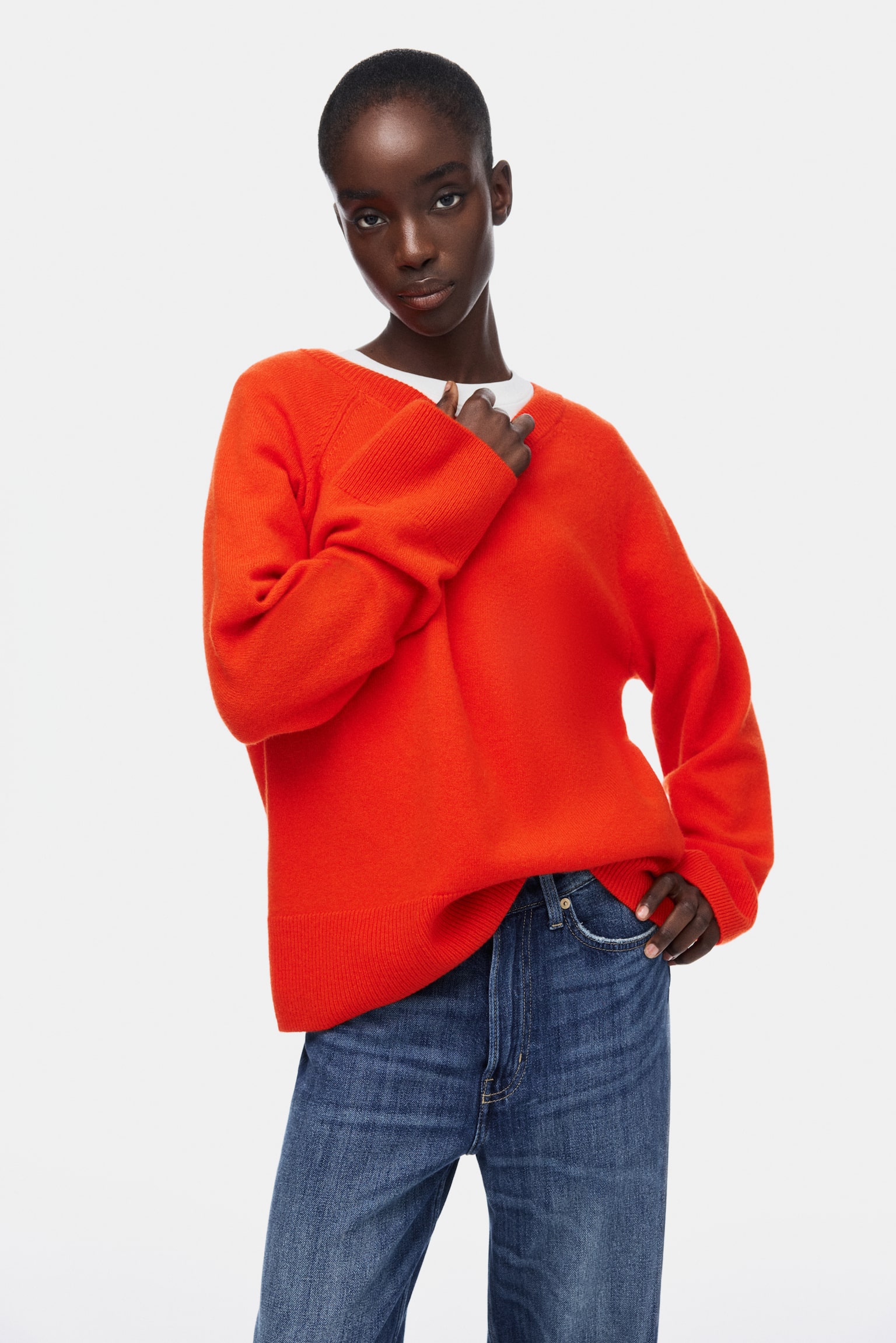 Oversized wool jumper - Bright red/Brown/Brown - 5