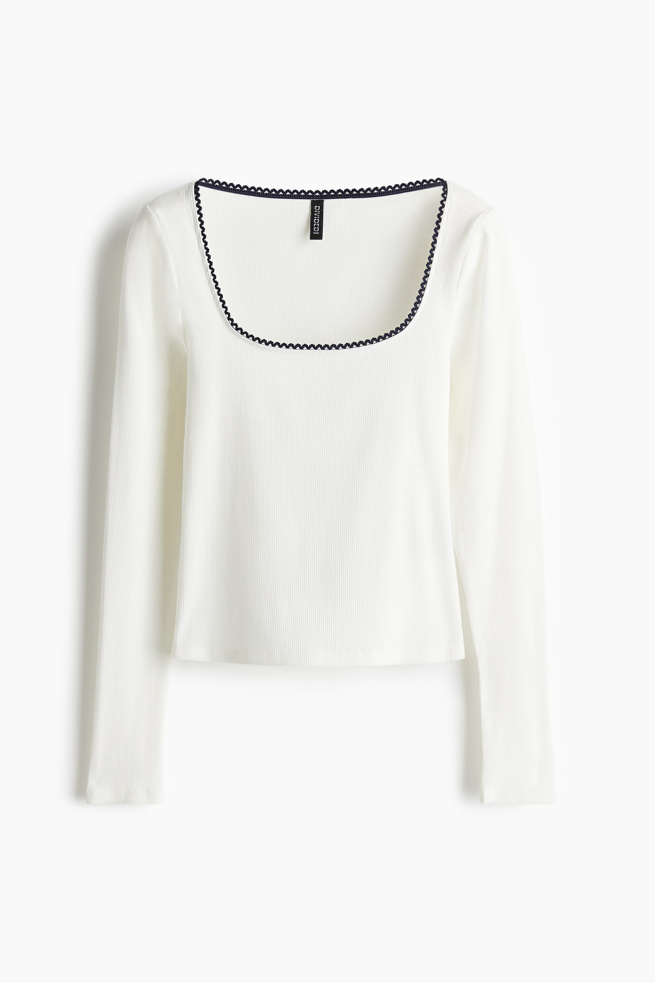 Picot-Trimmed Ribbed Top