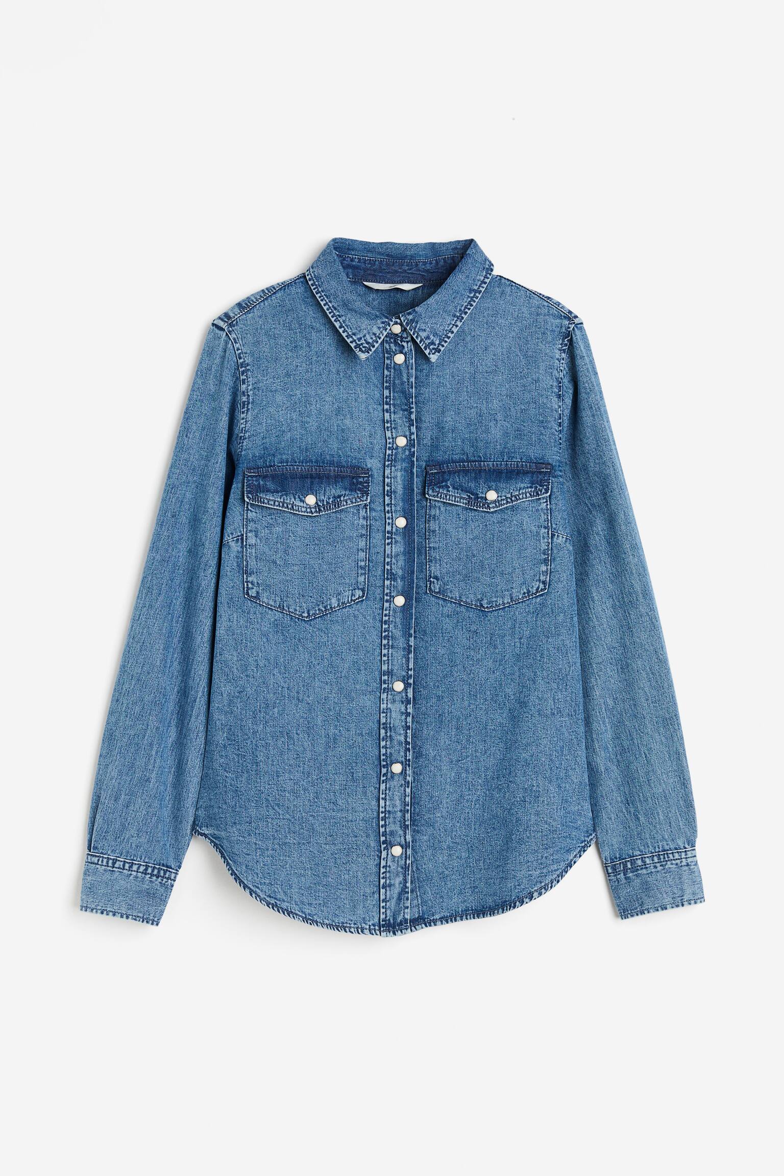 Slim Fit Denim Shirt - Denim blue/Denim blue - 1