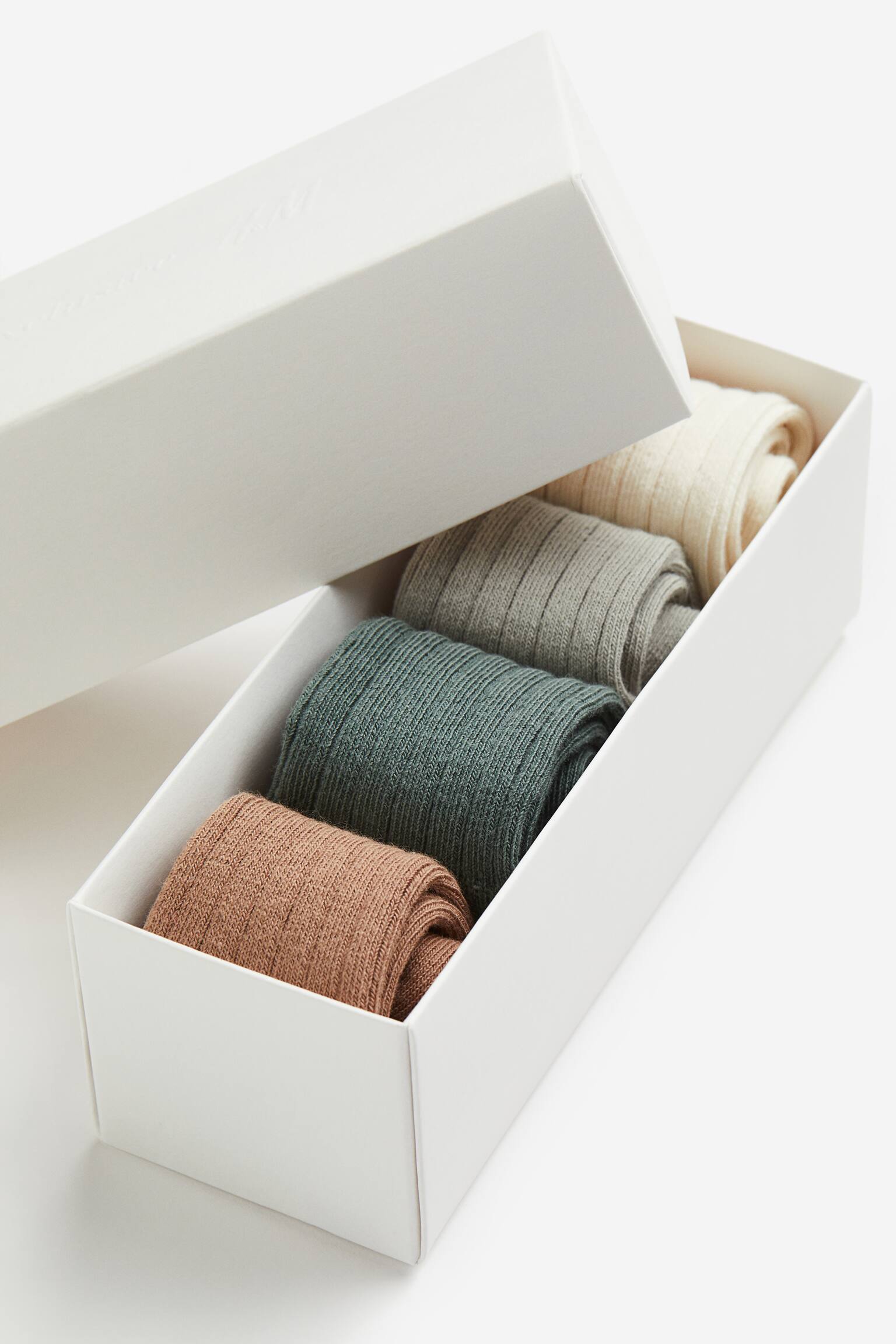 4-pack Socks - Dark green/Dark beige/Beige marle/Grey/Dusty pink/Cream/Grey/Navy blue/Mauve/Light green/Light beige - 3