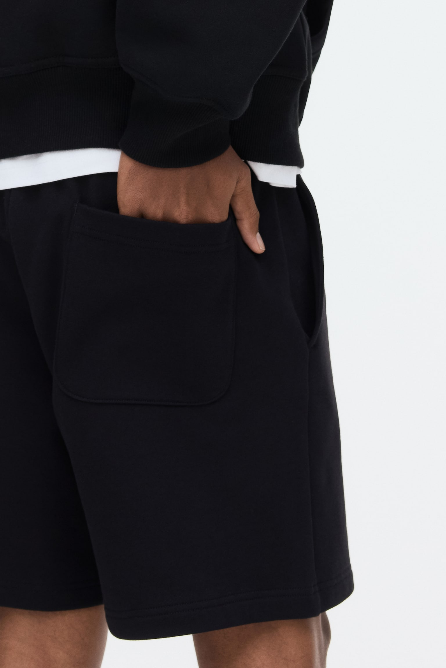 Regular Fit sweatshorts - Black/Light grey marl/Navy blue - 6