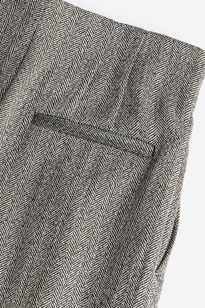 Stylede bukser med høj talje - Grå/Sildebensmønstret/Black - 6