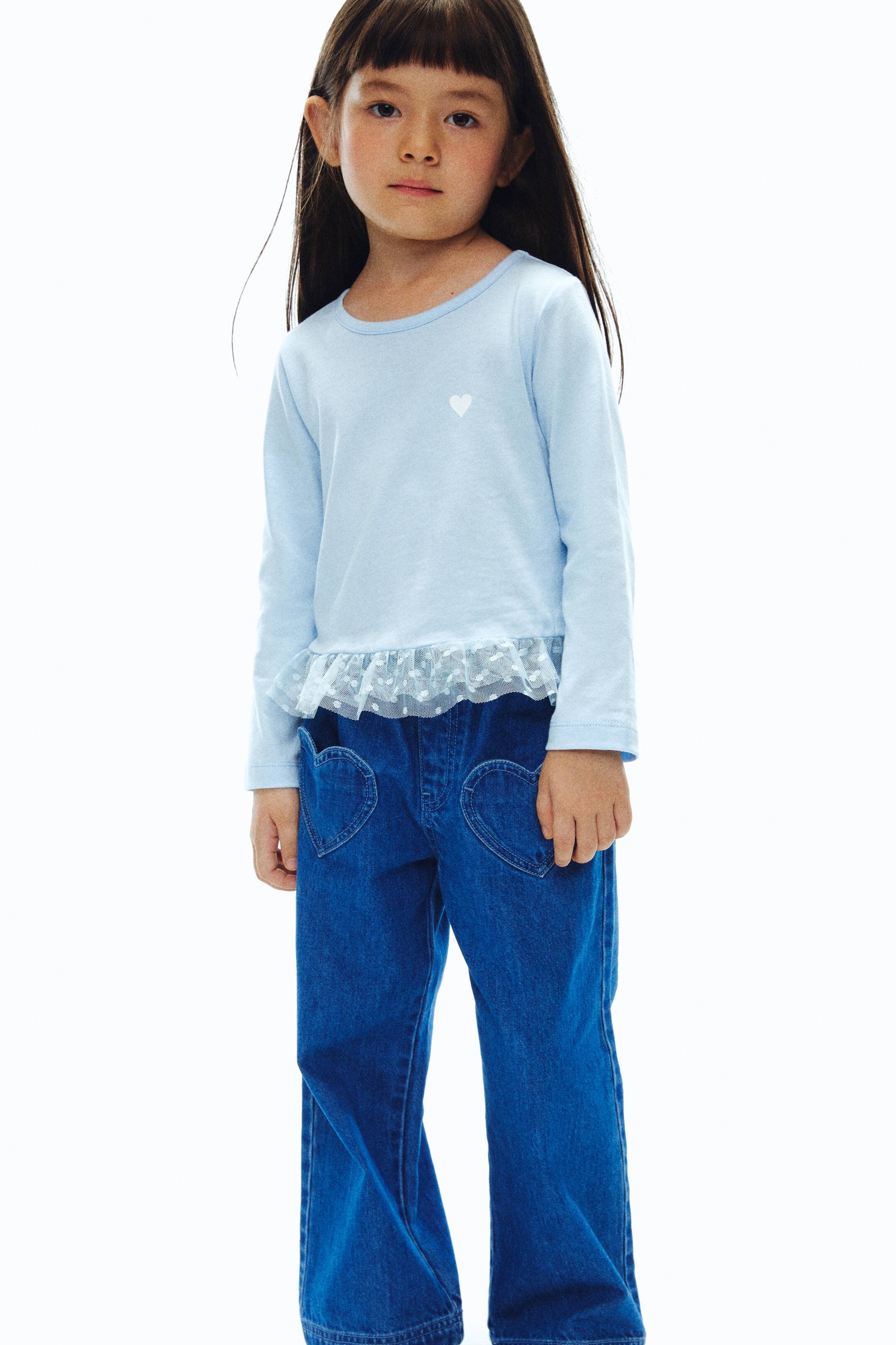拡大画像を表示: ワイドレッグデニムパンツ - デニムブルー - Kids | H&M JP 2