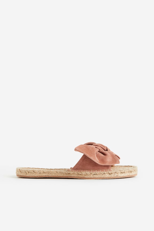 Bow-detail suede mules - Beige/Old rose/Yellow - 1