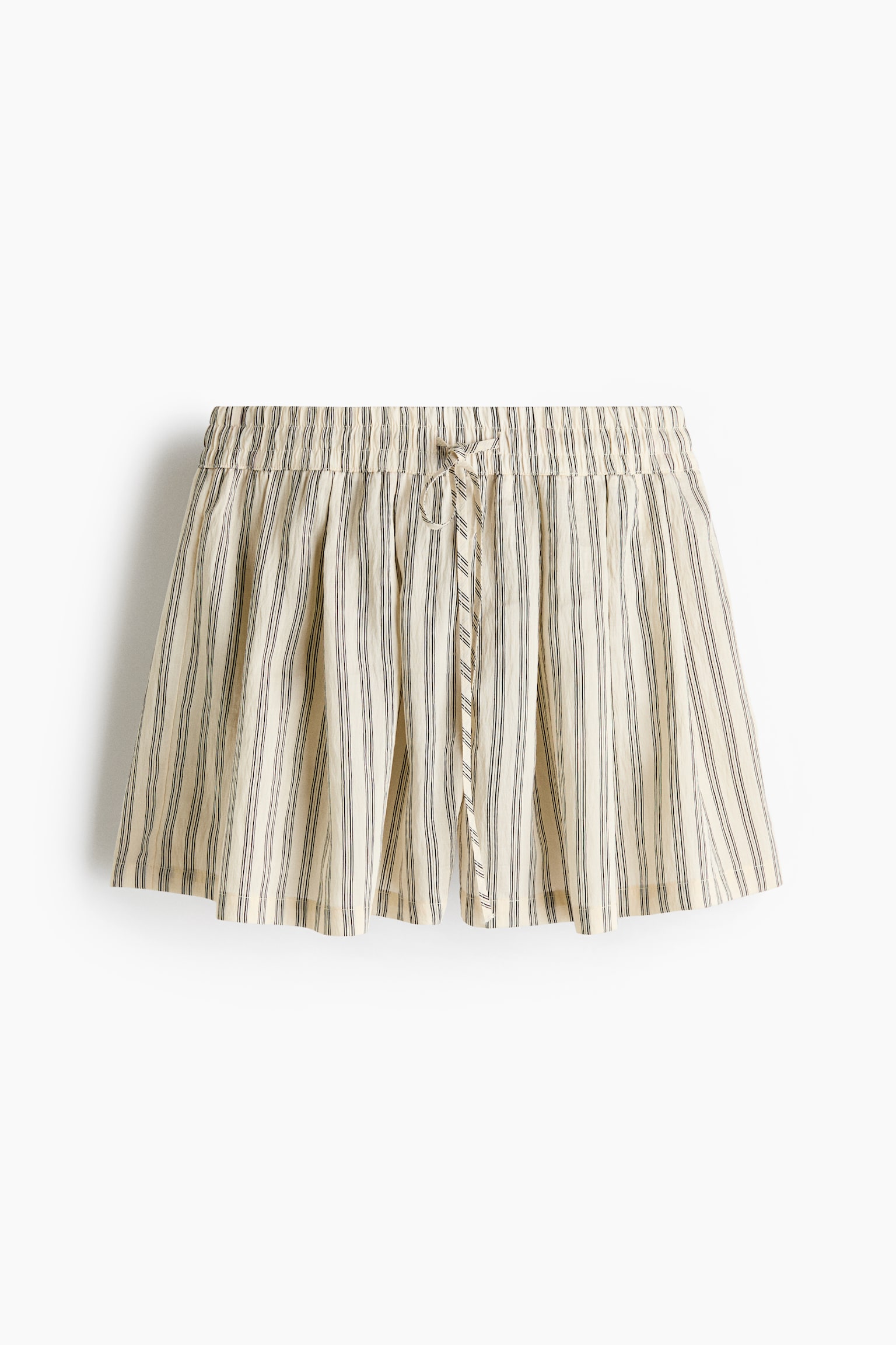 Drawstring Shorts - Light beige/striped - 1