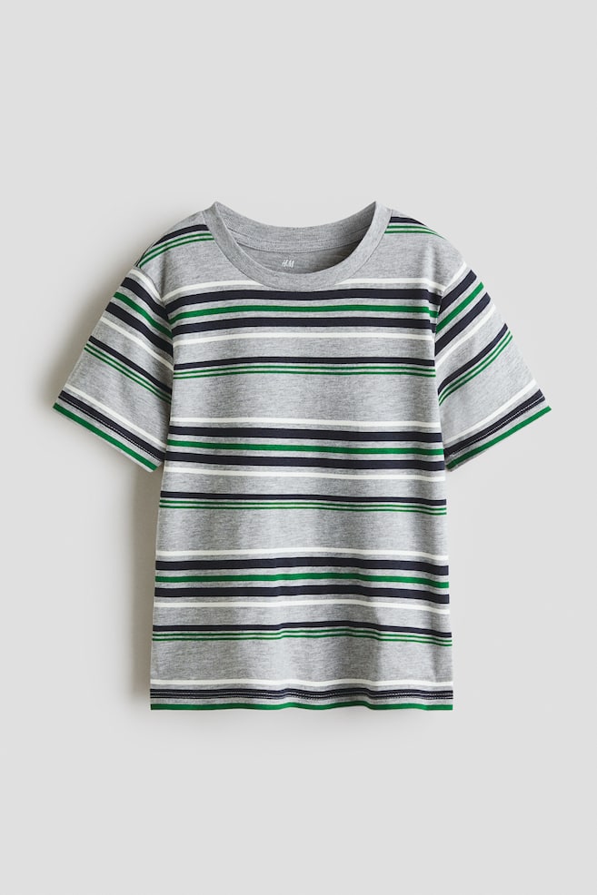 Playera con diseño - Gris jaspeado/Rayado/Café oscuro/Dinosaurios/Verde oscuro/Perro/Azul marino/Sports League/Verde caqui/Dinosaurios/Crema/Monster Jump/Azul marino/Adventure Crew/Crema/Road Trip/Blanco/Franjas - 1