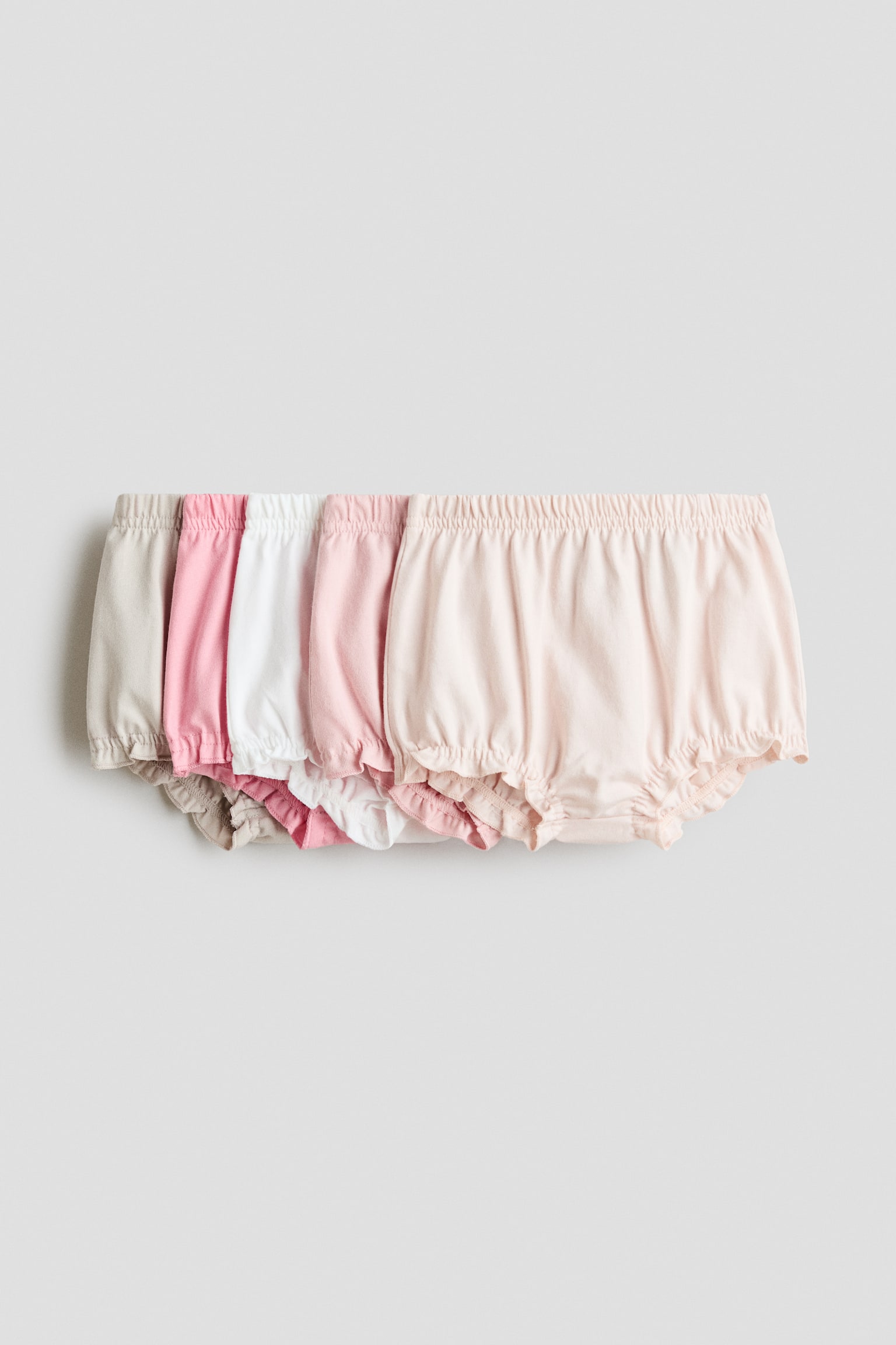 5-pack cotton jersey bloomers - Light pink/Beige