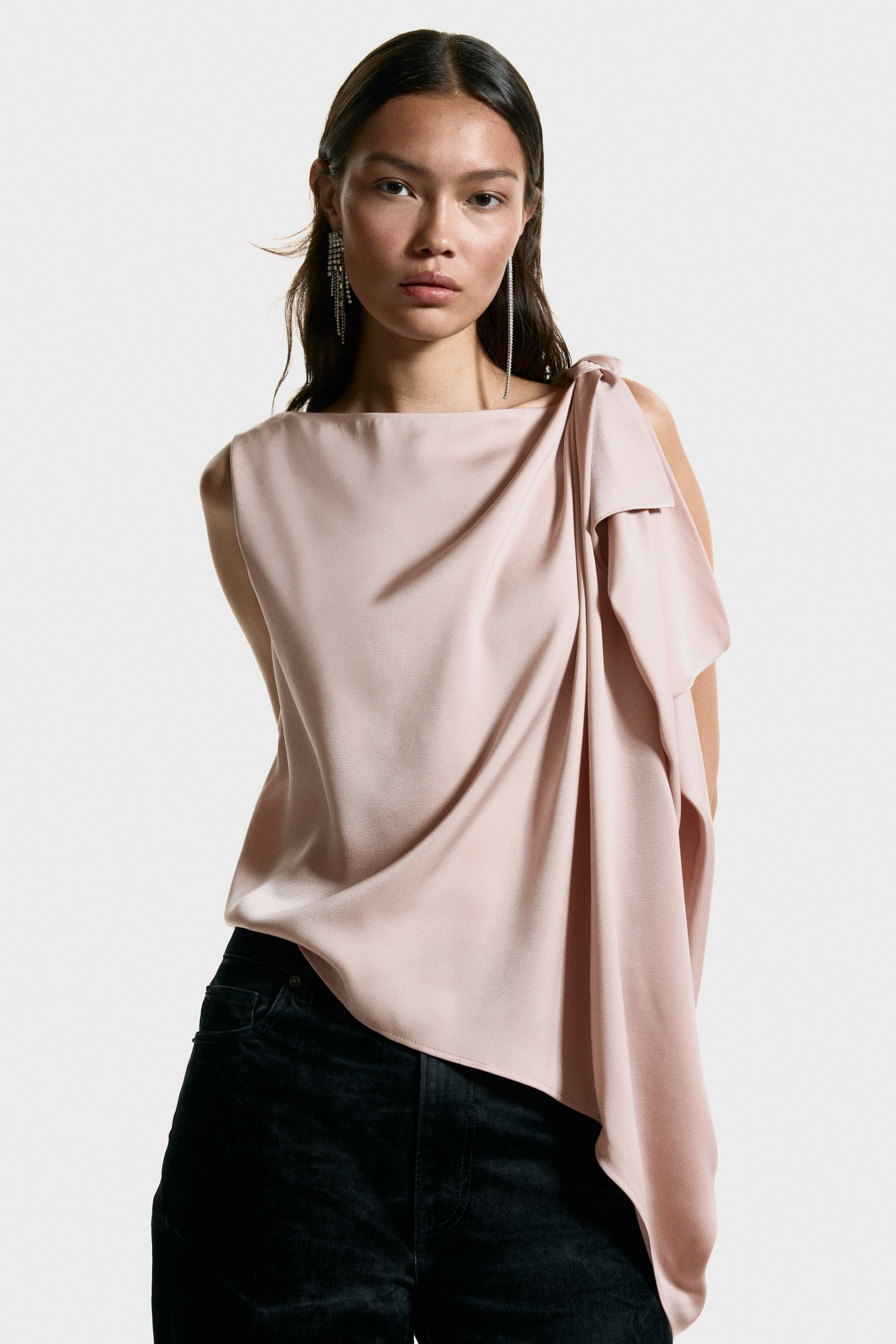 View larger image: Draped top - Dusty pink - Ladies | H&M PH 4