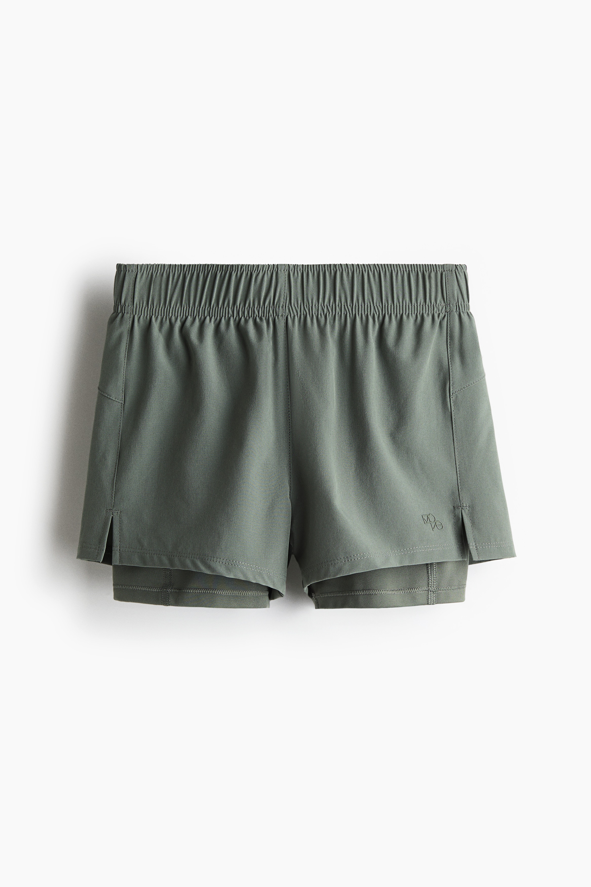 Shorts de course DryMove™ superposés - Vert sauge foncé/Gris/Noir