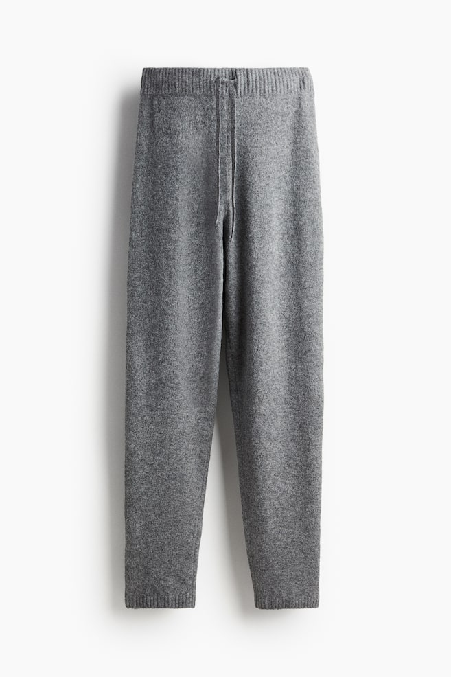 Fine-knit joggers - Grey marl/Light beige marl - 1