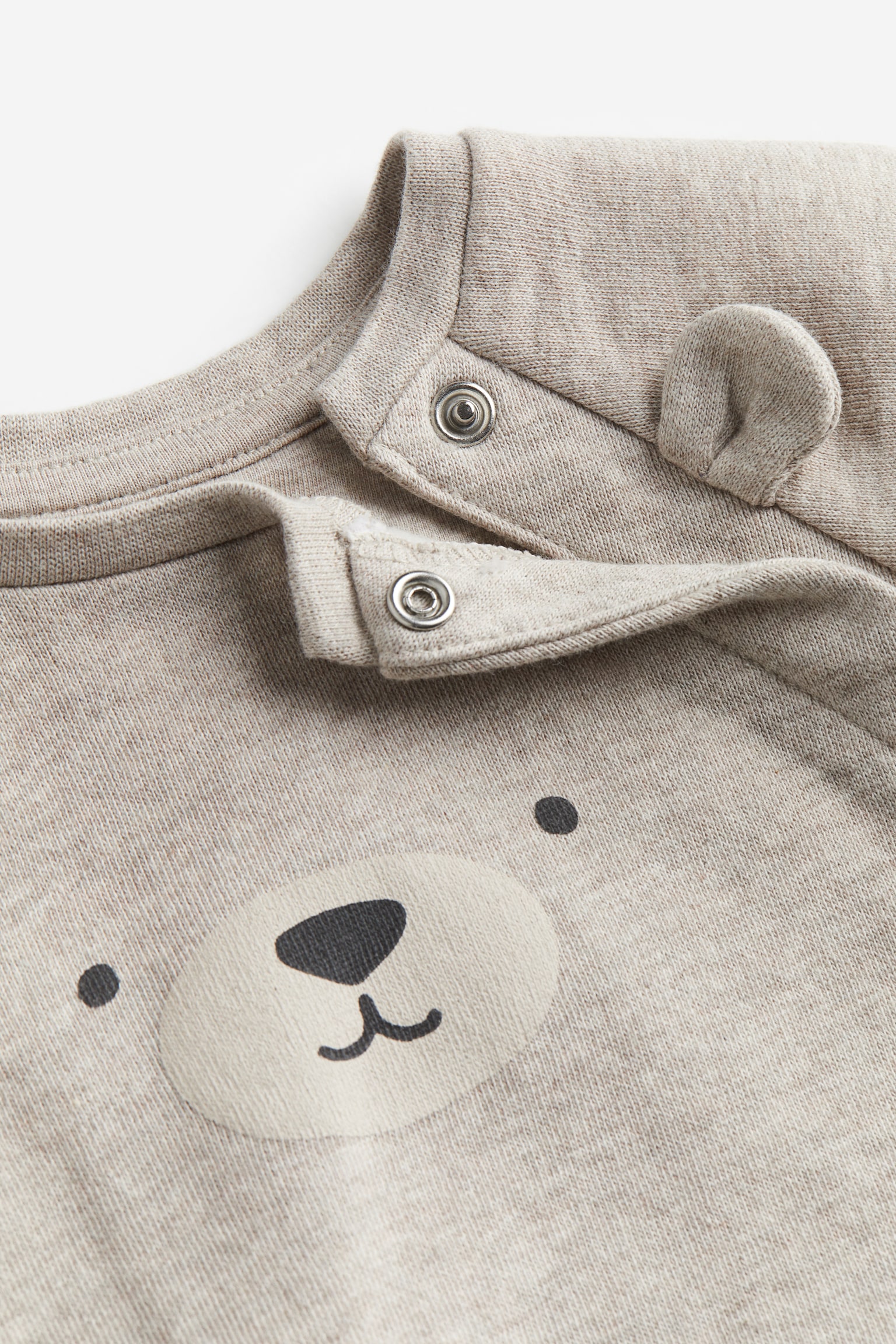 2-piece Cotton Sweat Set - Light beige marle/Teddy Bear/Natural white/Bear/Light beige/Floral/Light beige marle/Bear/Light green/Rabbit/Beige/Dog/Light beige marle/Red/My First Holiday - 3