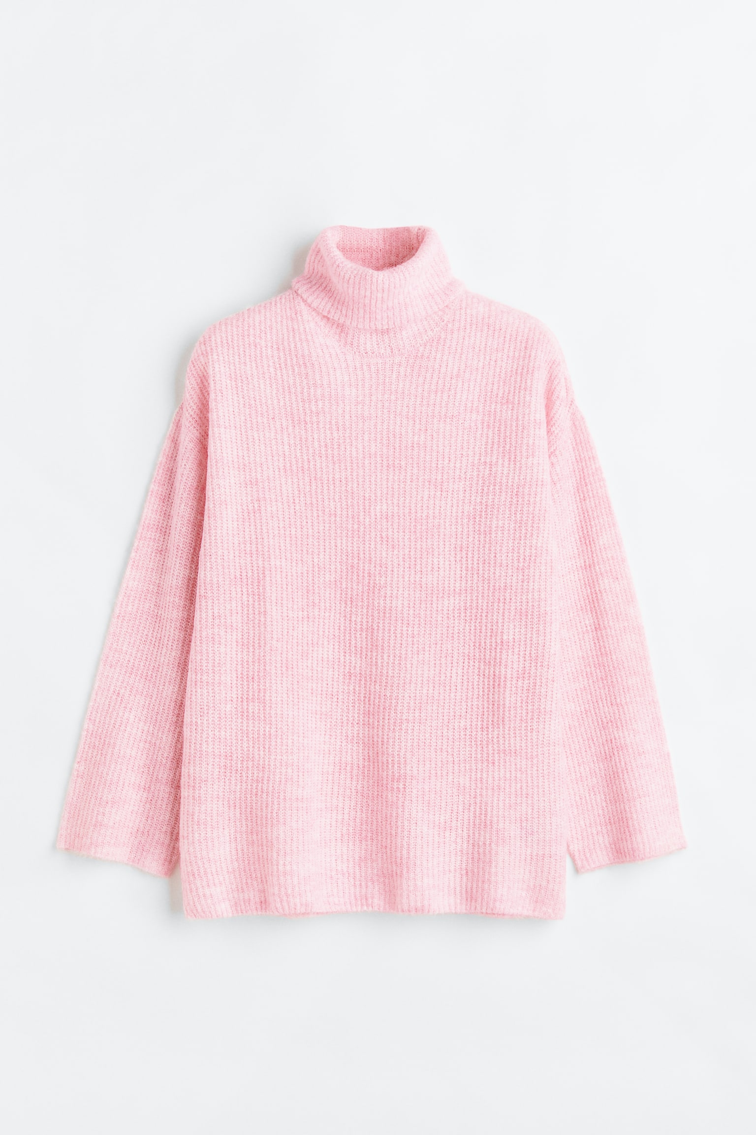 Pull col roulé - Rose clair