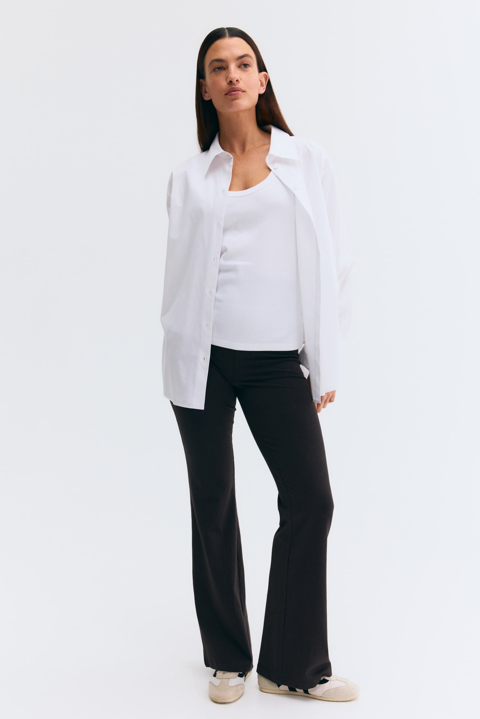 MAMA Before & After Flared trousers - Dark brown/Black/Grey marl - 3