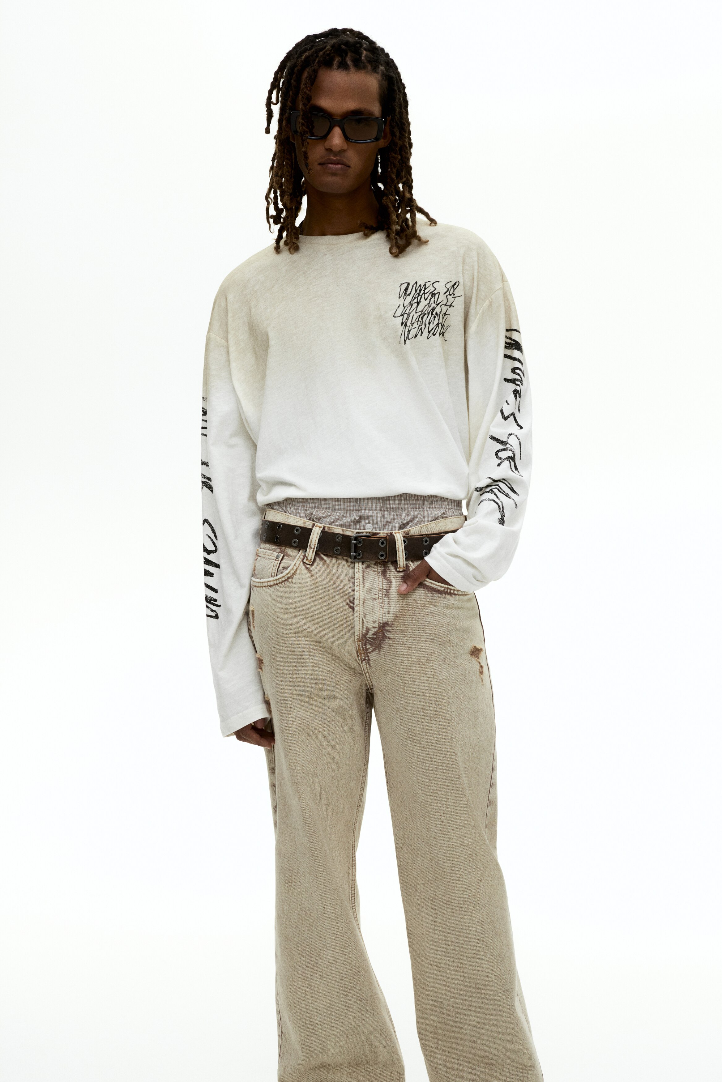 ルーズフィットデニム - ベージュ - Men | H&M JP