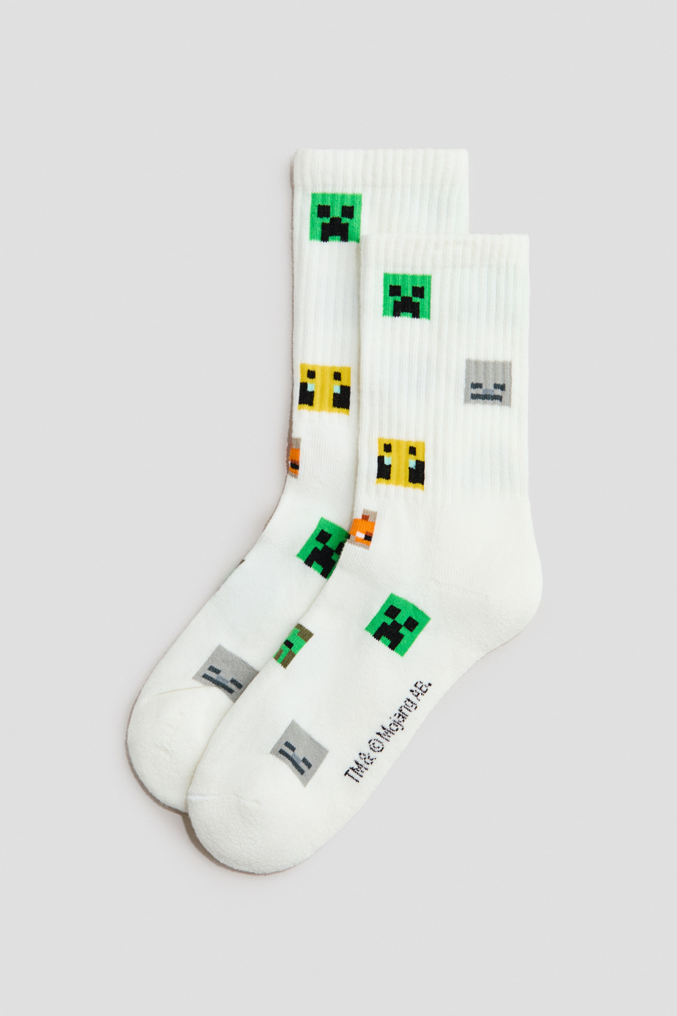 Green/Minecraft 5-pack Intarsia-motif Socks for kids | H&M US