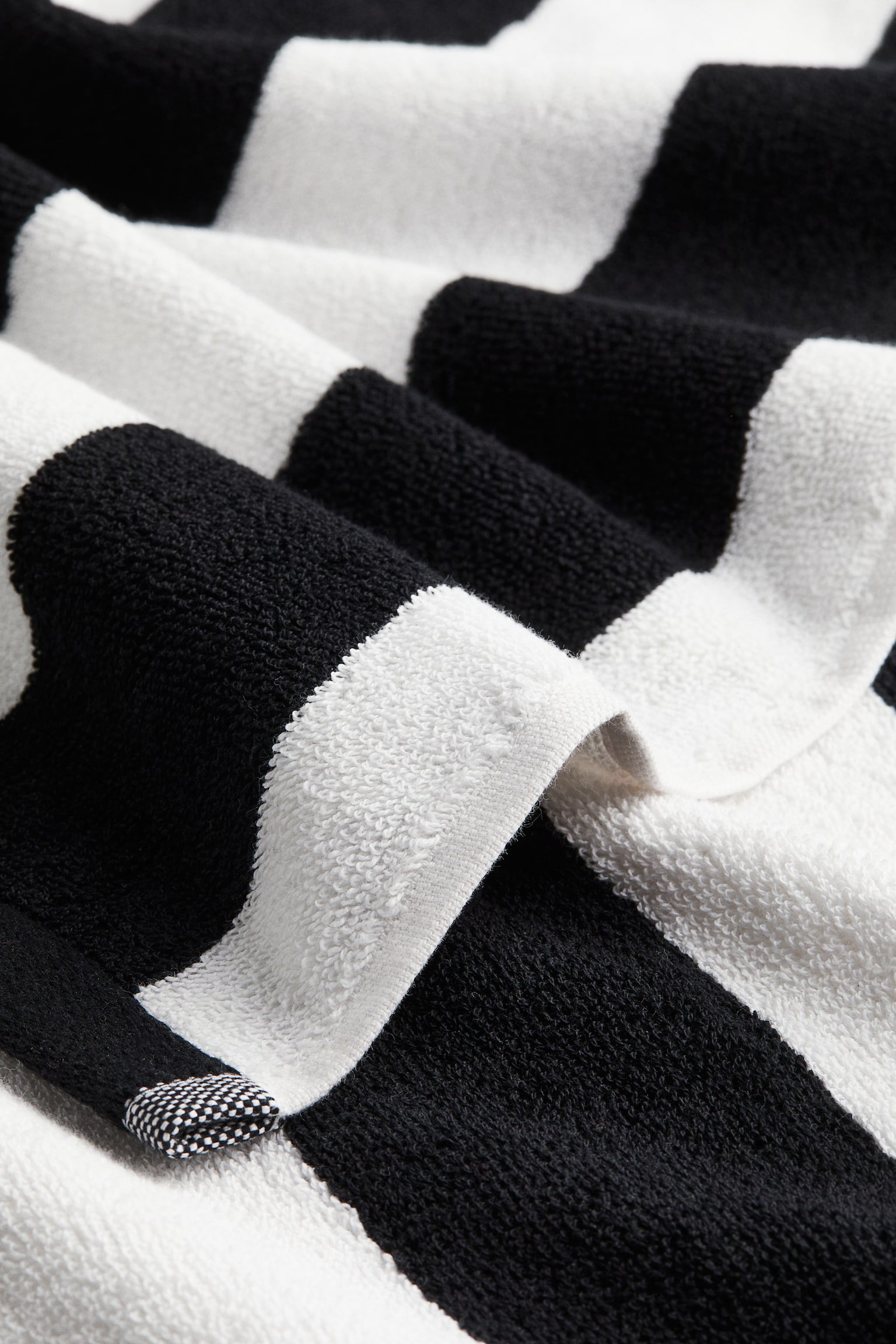 Bath towel - Black/Striped/Beige/Striped - 3