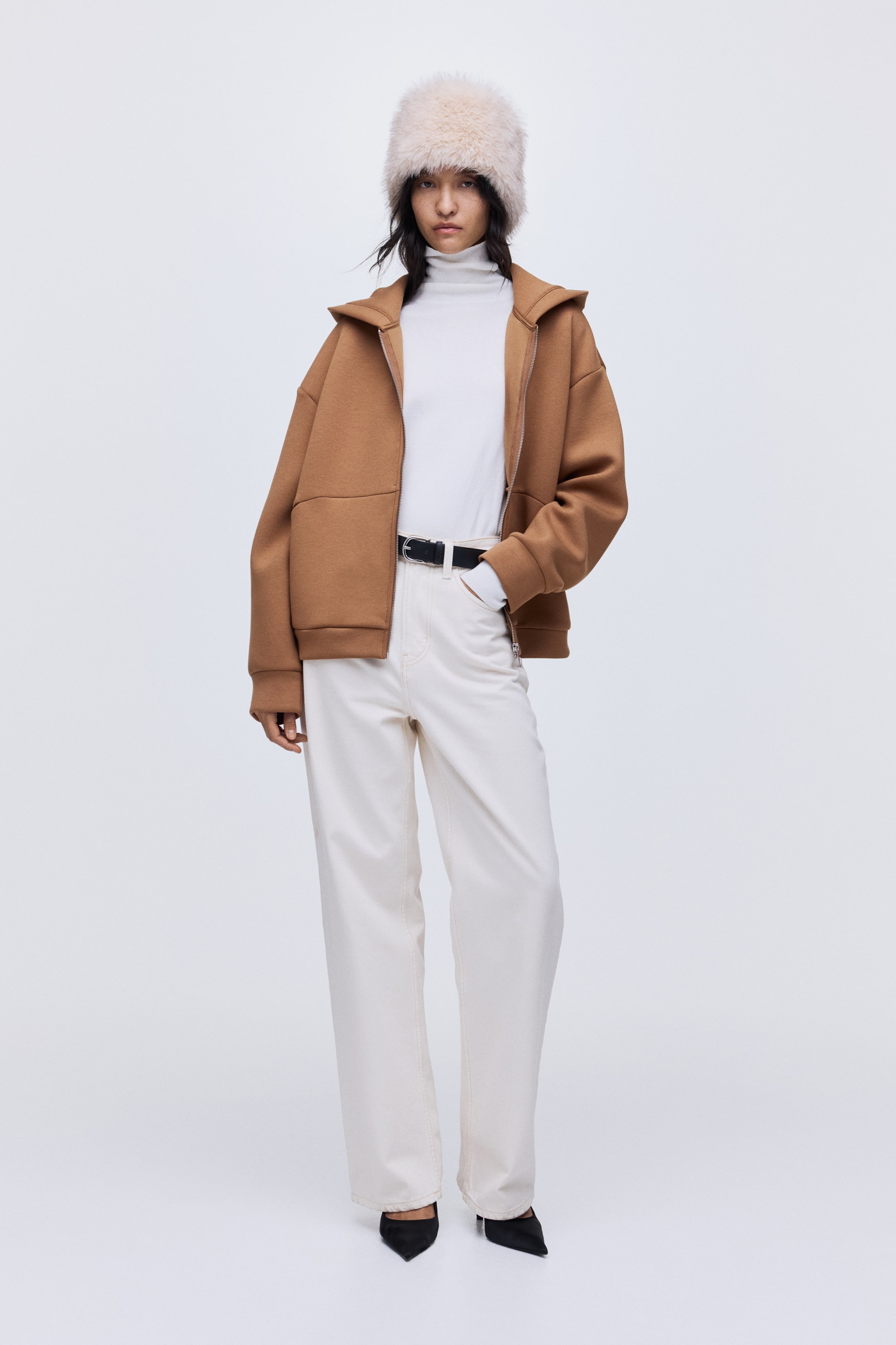 View larger image: Scuba zip-through hoodie - Dark beige - Ladies | H&M IN 4