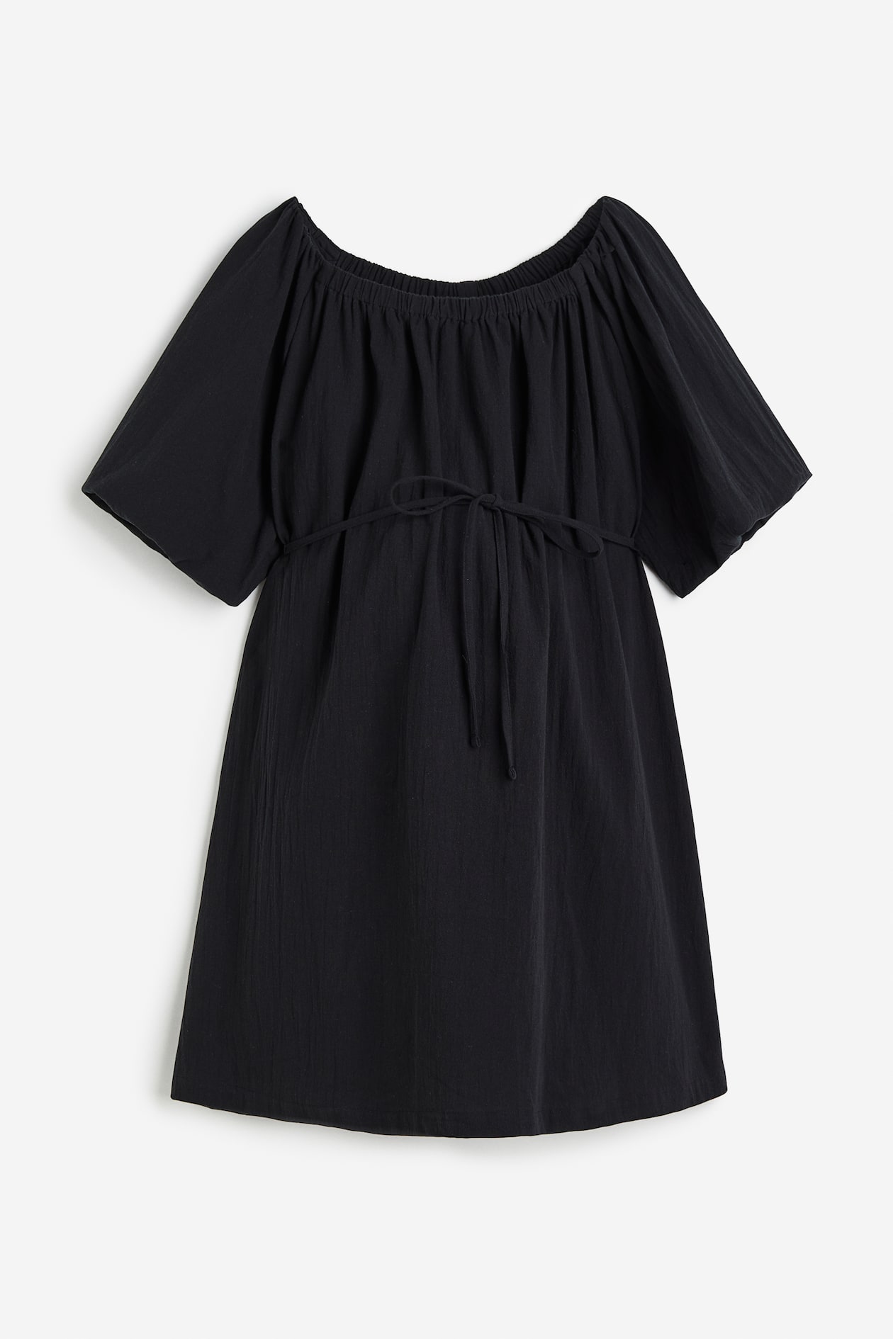 MAMA Off-the-shoulder Cotton Dress - Black - Ladies | H&M US