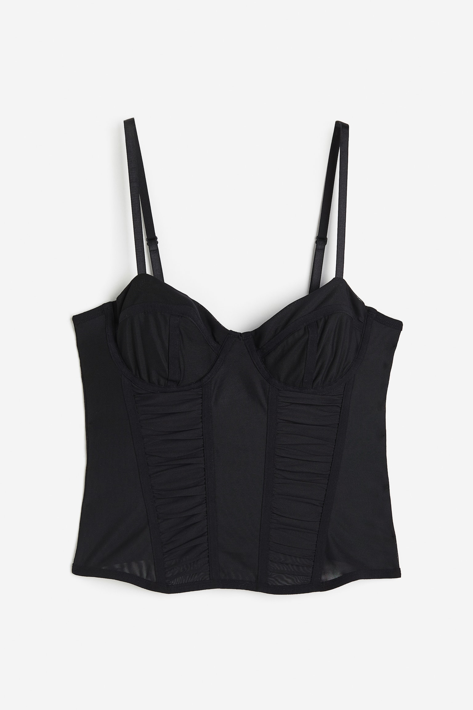 Mesh Bustier Top - Black/Dark grey/White - 1