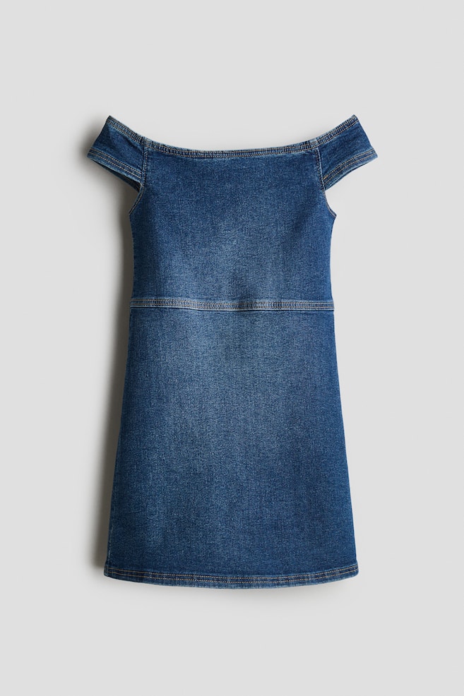 Off shoulder -farkkumekko - Tumma deniminsininen - 1