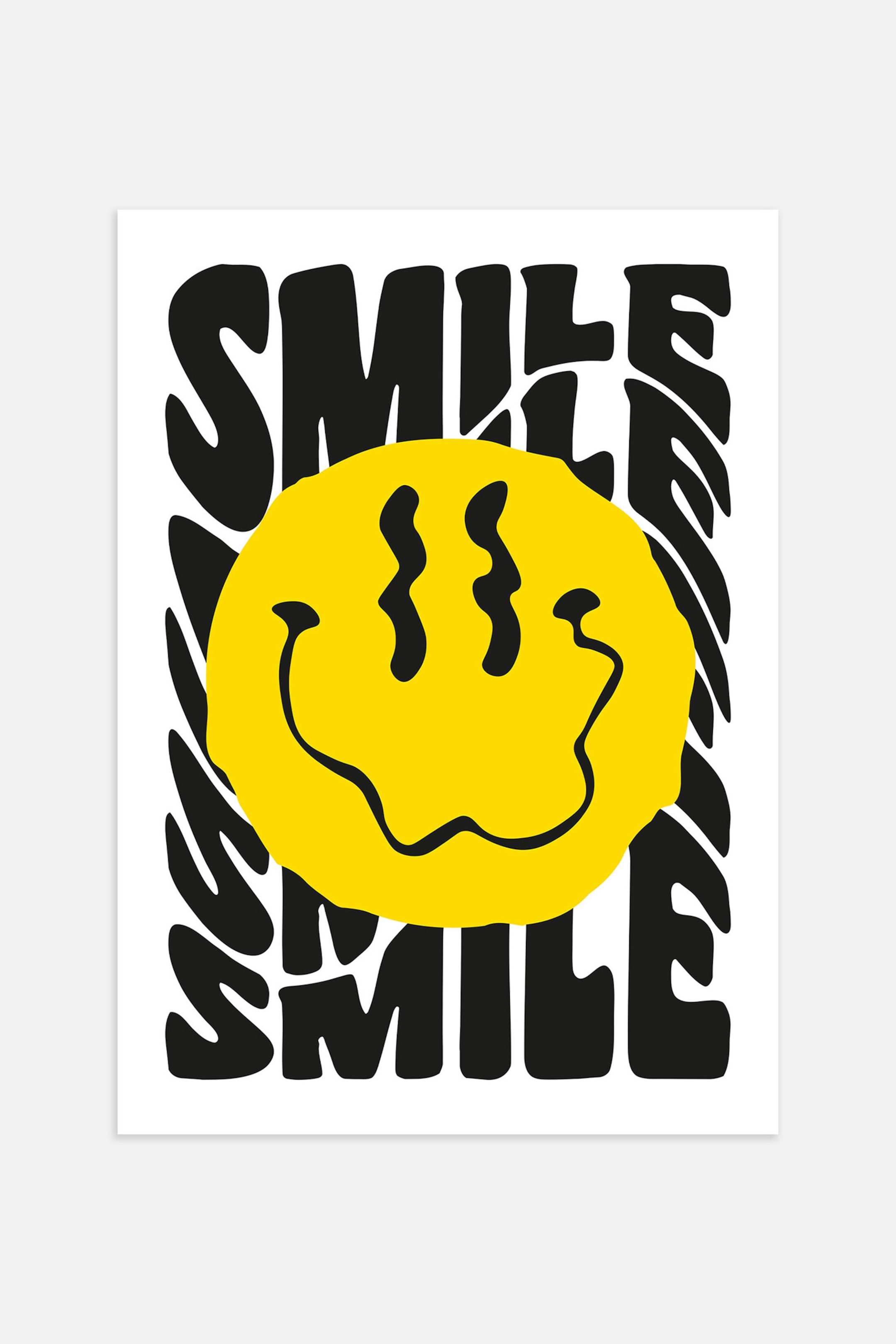 Agrandir l'image: Smile Poster - Jaune/noir/blanc - Postery - Home All | H&M FR 1