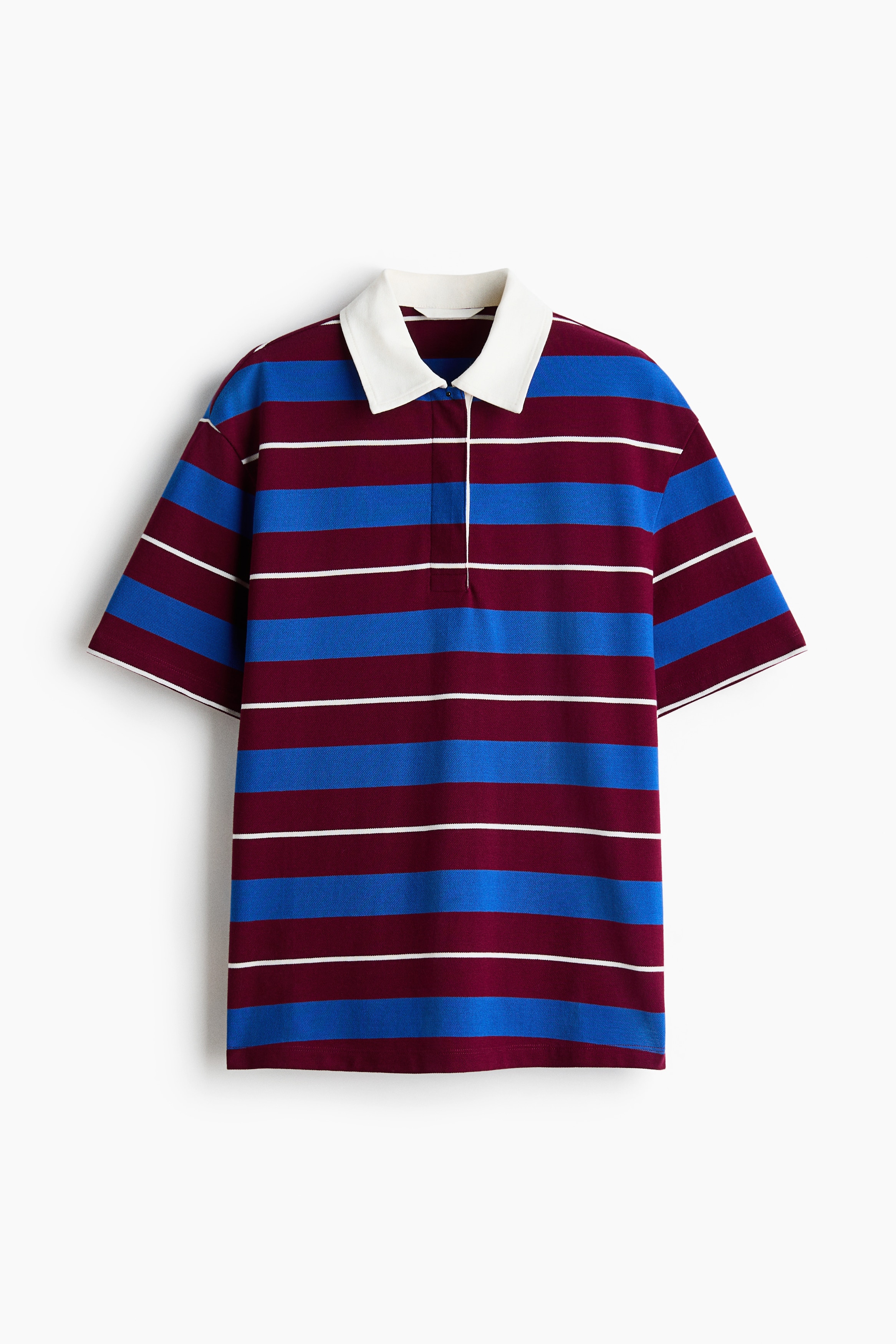 Piqué polo shirt - Dark red/Striped