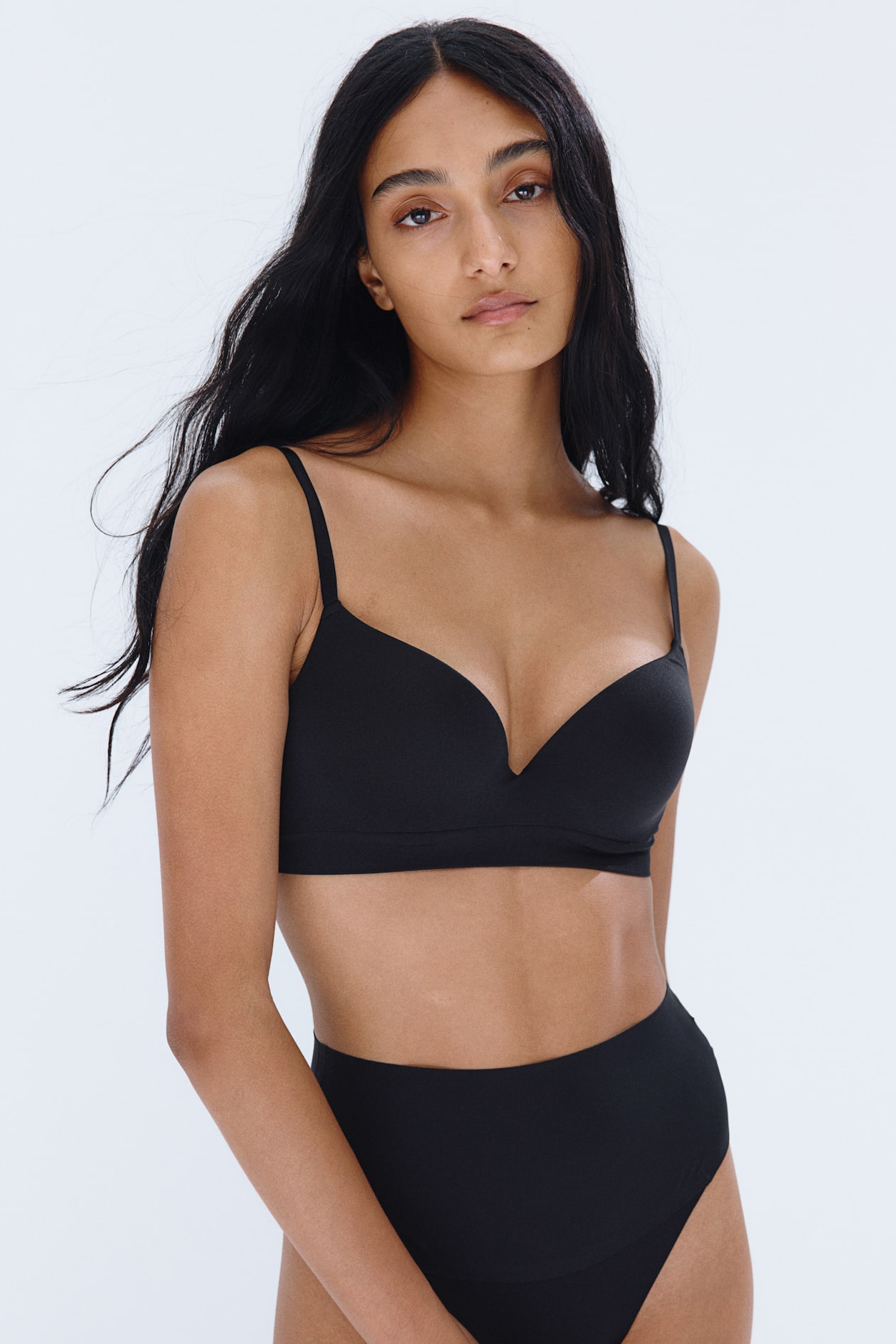 Seamless super push-up bra Black Ladies H&M