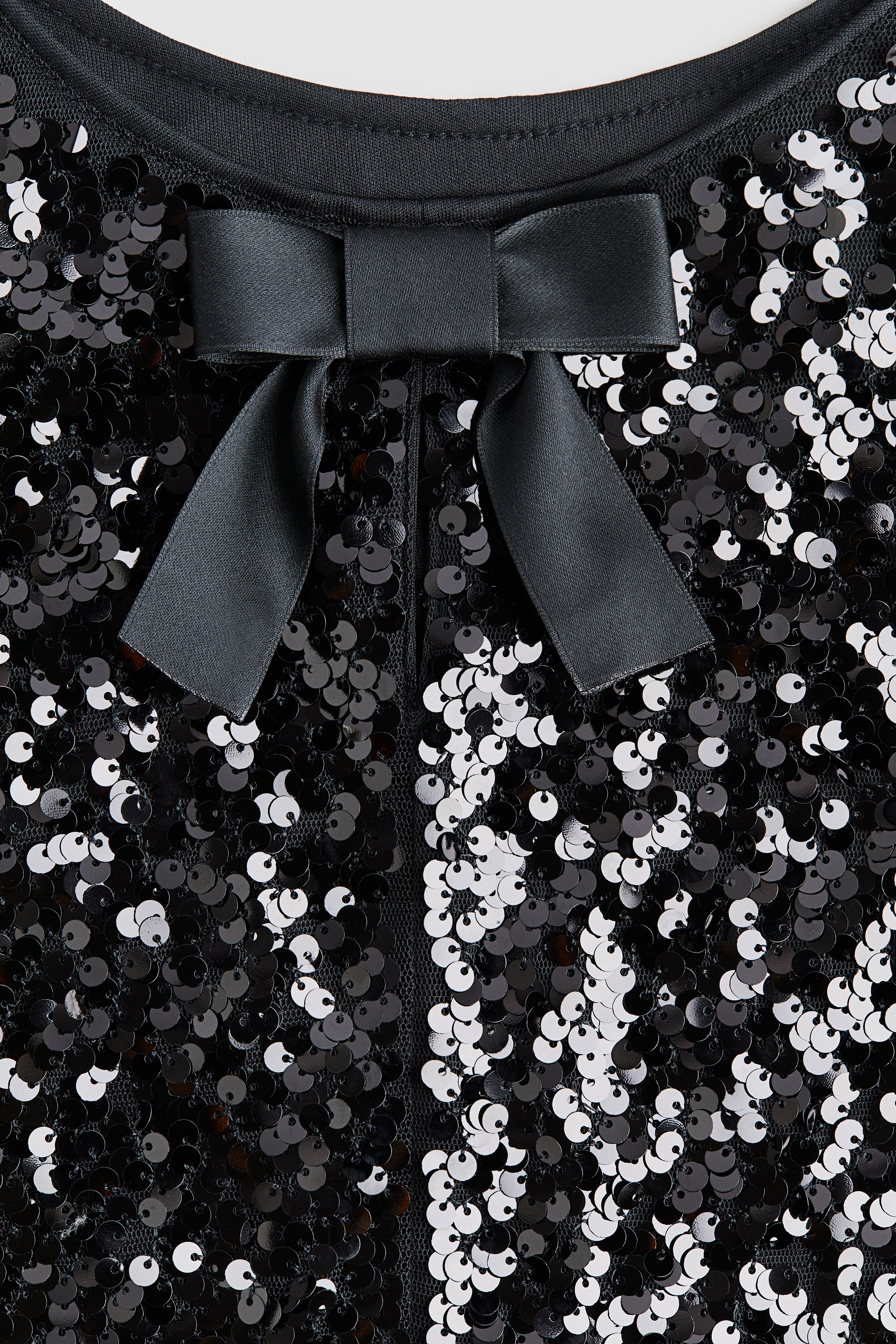 Bow-Detail Sequined Dress - Black - Kids | H&M US