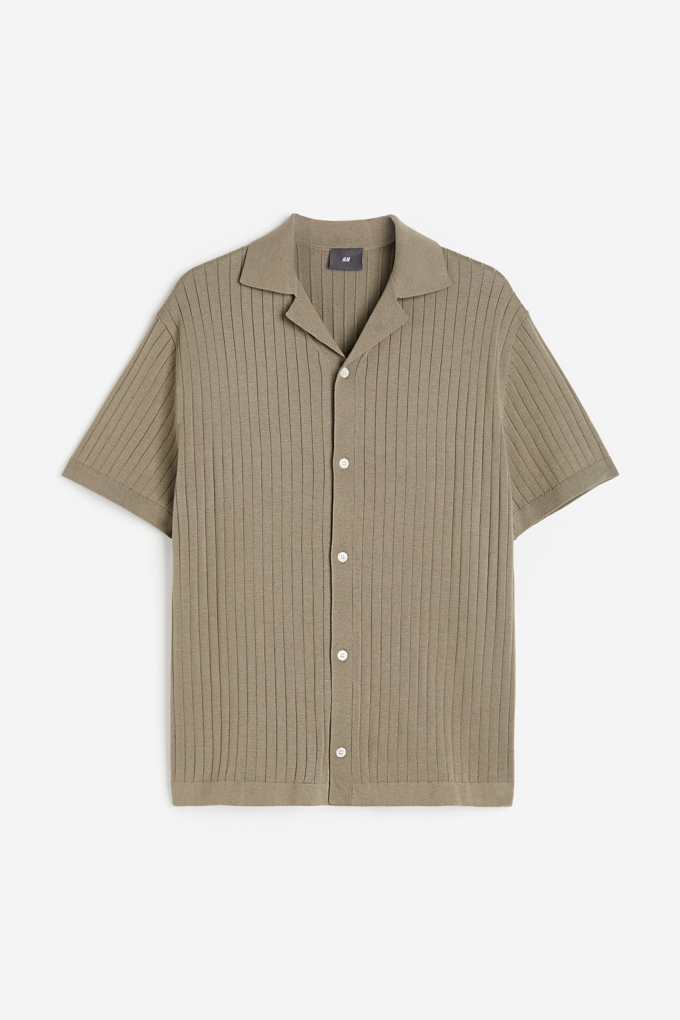 View larger image: Regular Fit Rib-knit resort shirt - Light khaki green - Men | H&M MY 1
