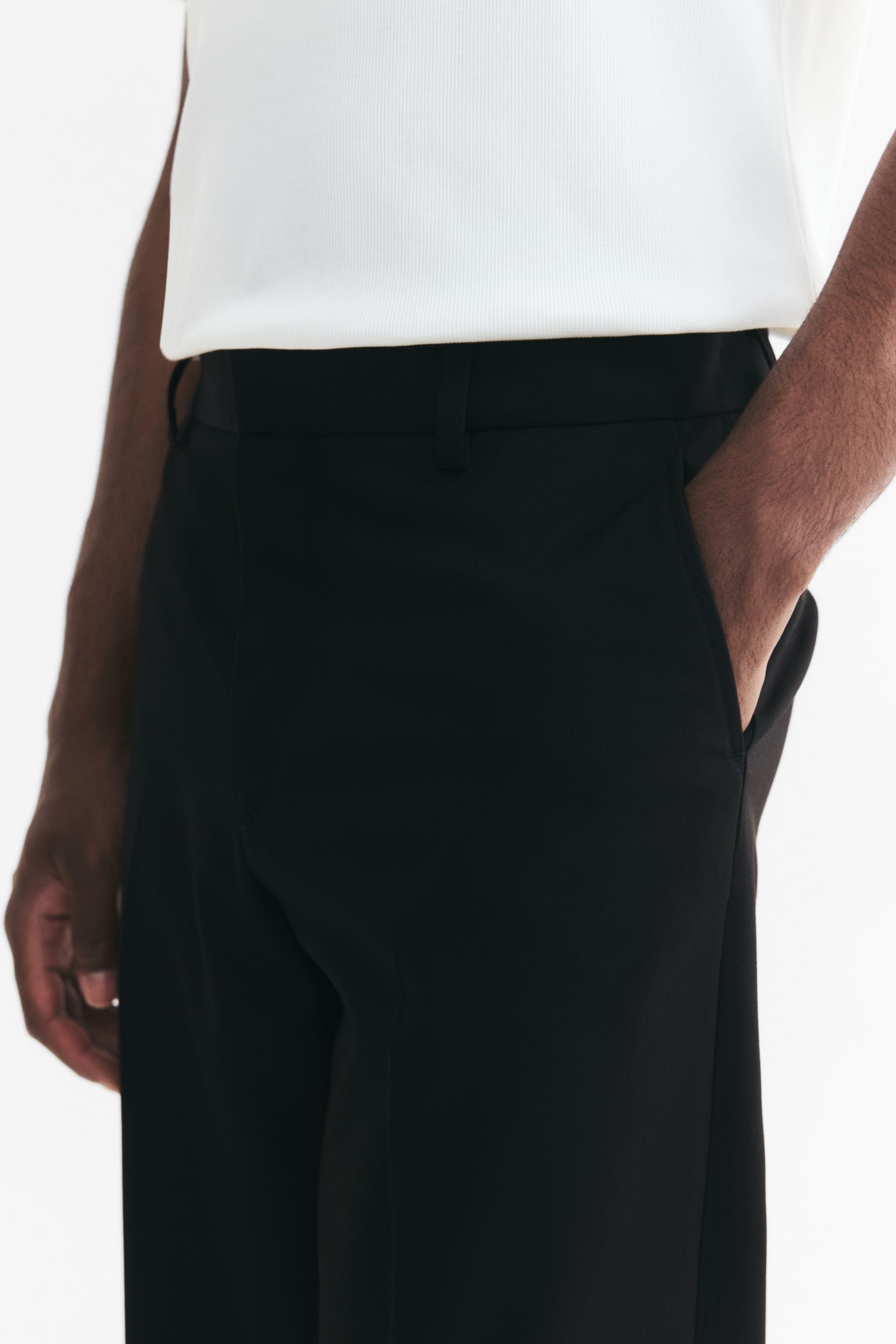 Мужские брюки H&M Regular-Fit Tailored, цвет: Чёрный — фото 4